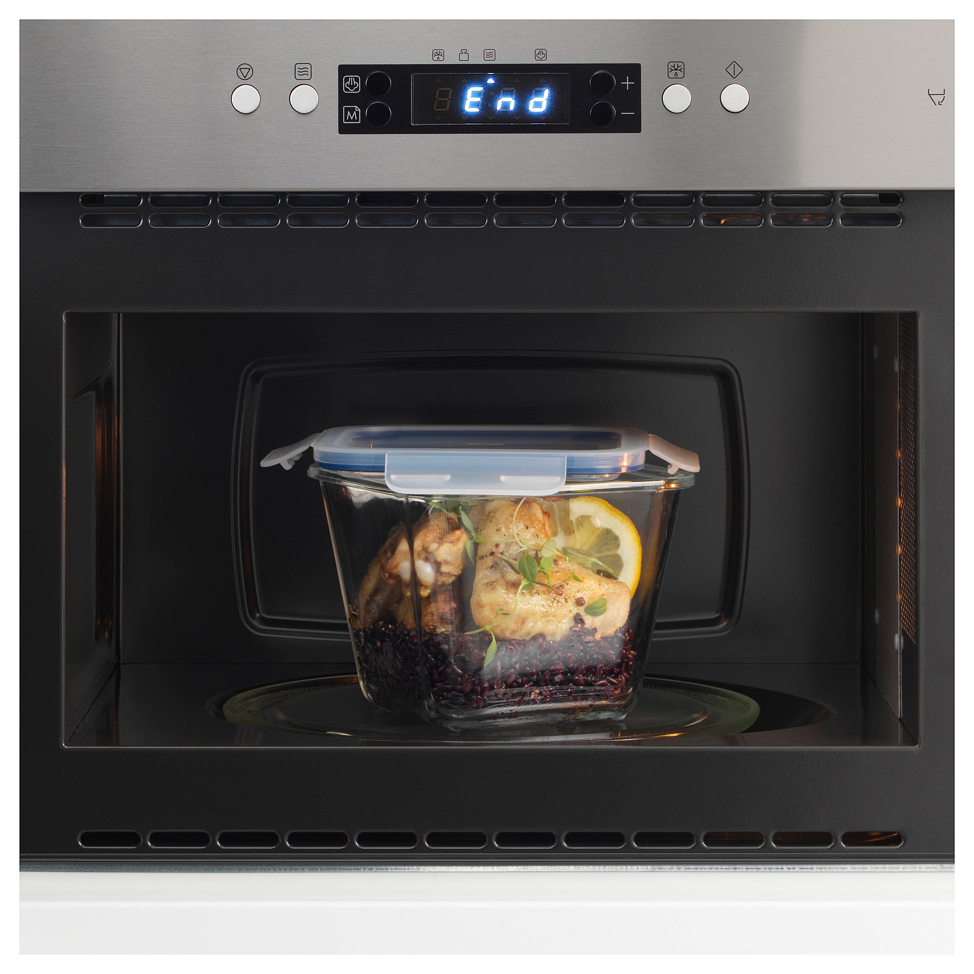 IKEA 365+ Контейнер для продуктов с крышкой, четырехугольной формы стекло/пластик, 1.2 л