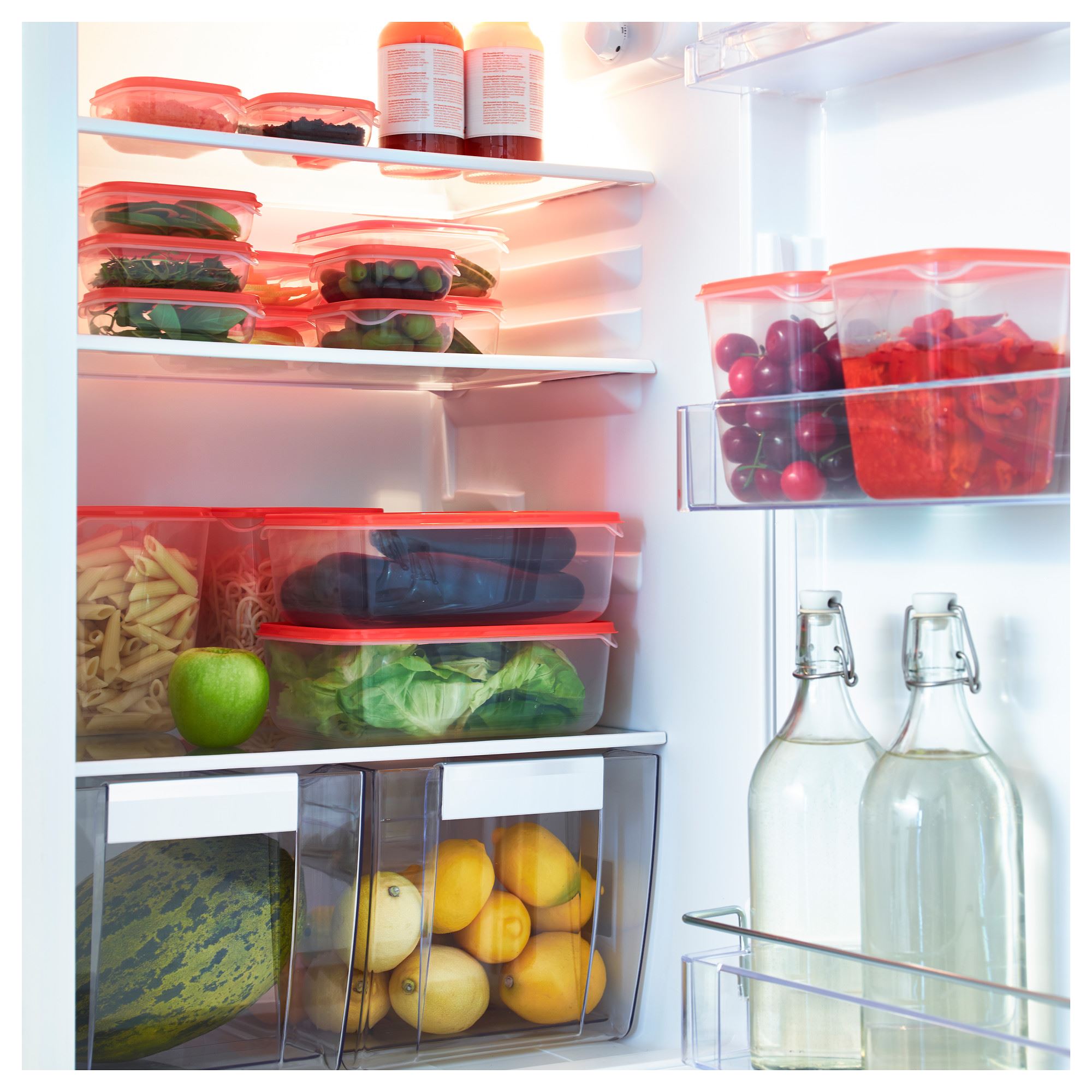 PRUTA IKEA ПРУТА Набор контейнеров, 17 шт., прозрачный/оранжевый