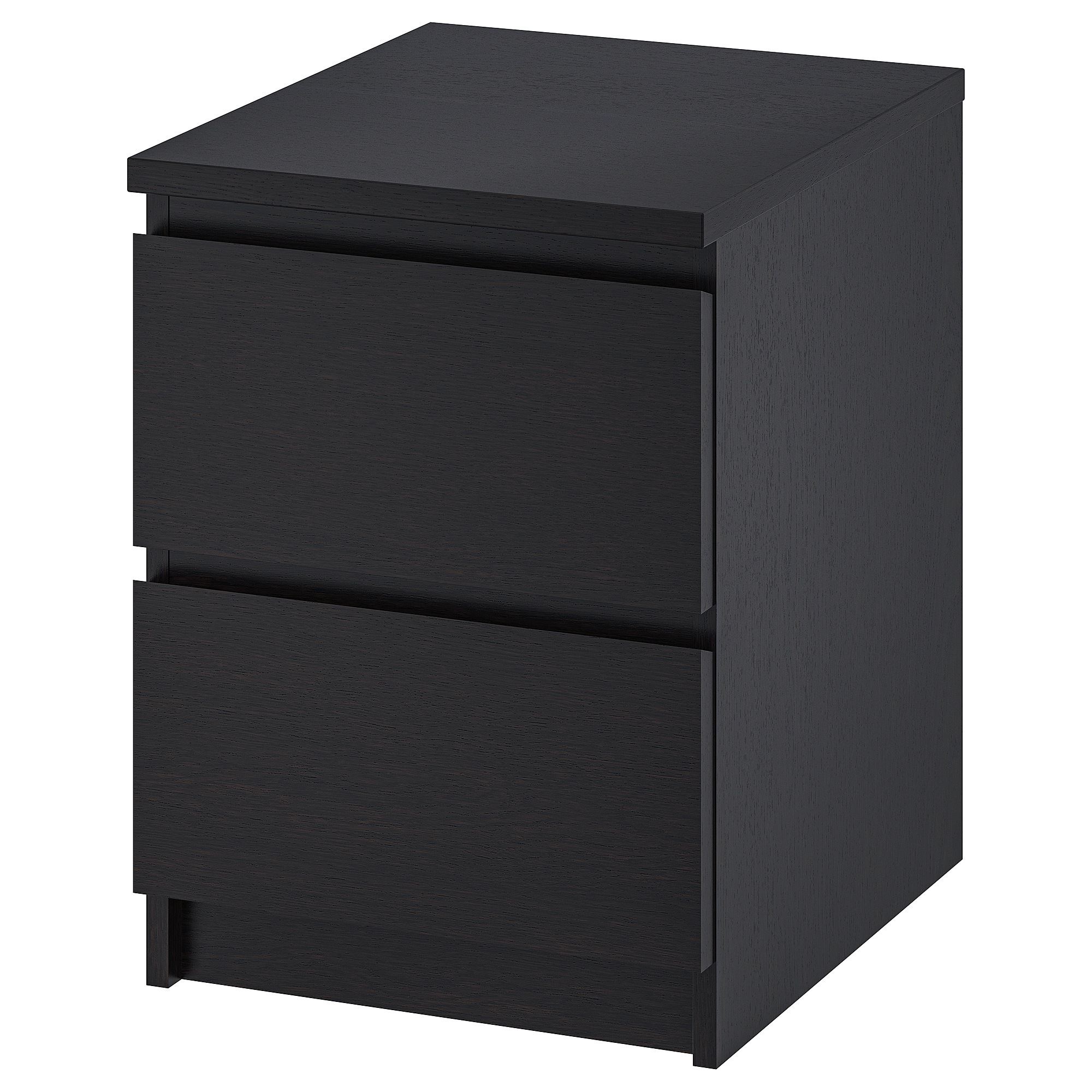 MALM IKEA Комод с 2 ящиками, 40x55 см, черно-коричневый