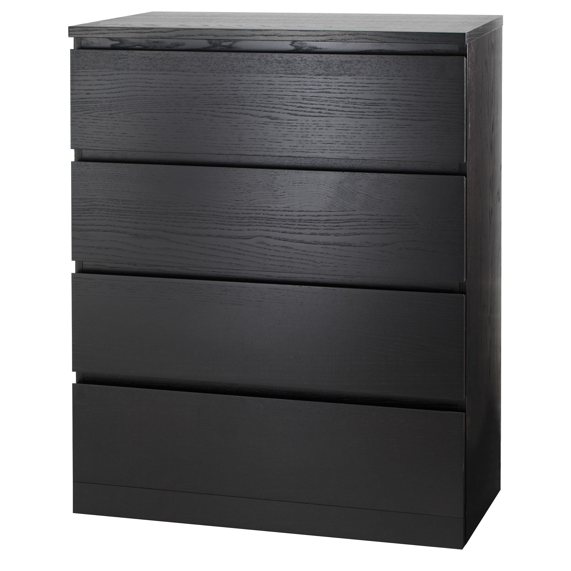 MALM IKEA Комод с 4 ящиками, 80x100 см, черно-коричневый