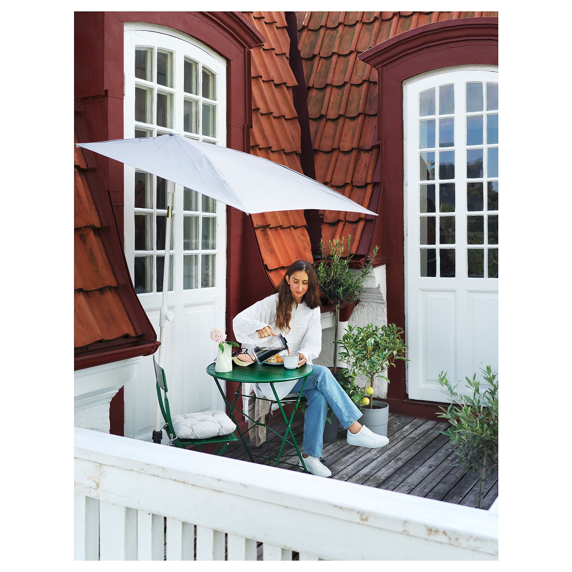 LILLEO IKEA Зонт от солнца, 150x100 см, серый