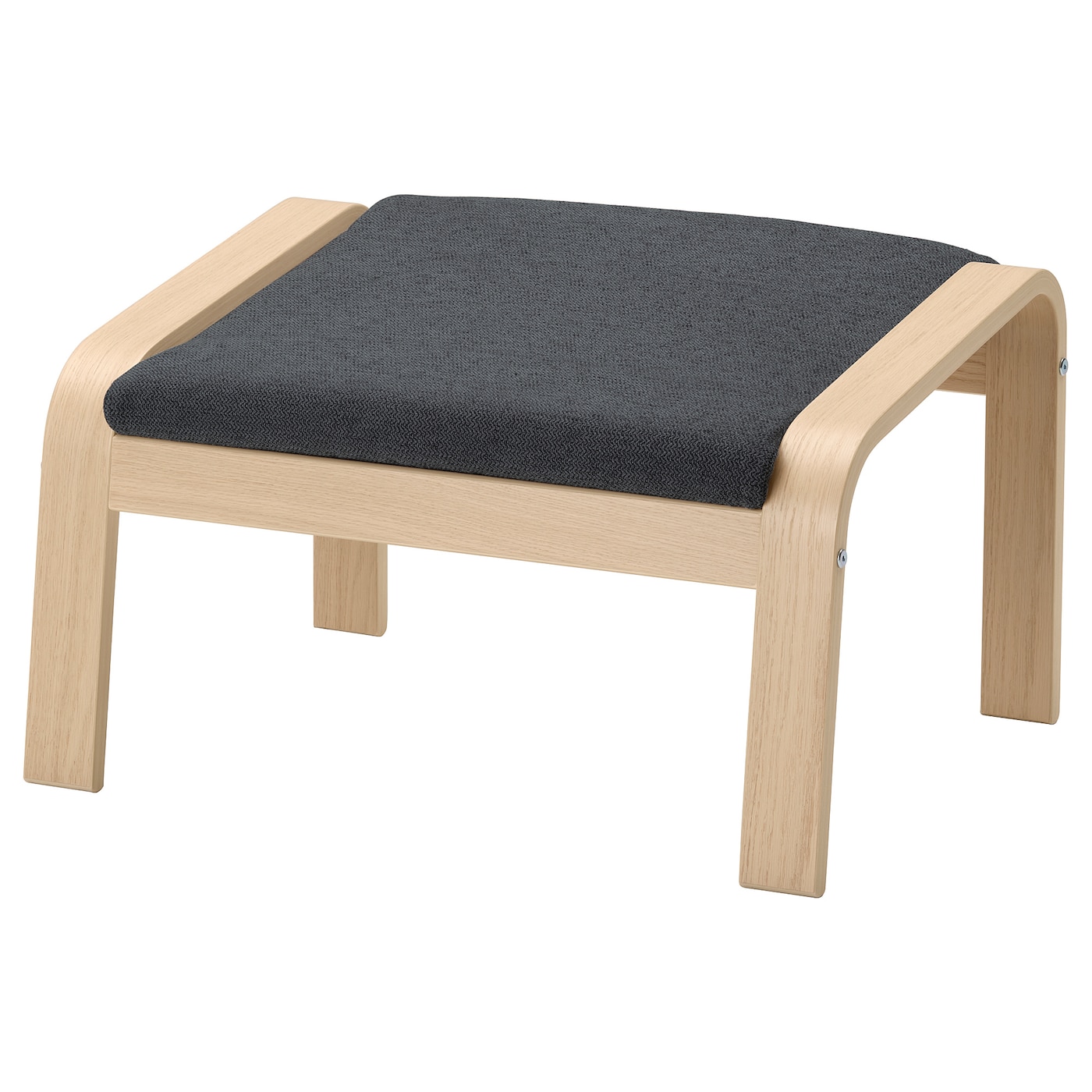 POANG IKEA ПОЭНГ Табурет для ног, дубовый шпон, беленый/Шифтебу темно-серый