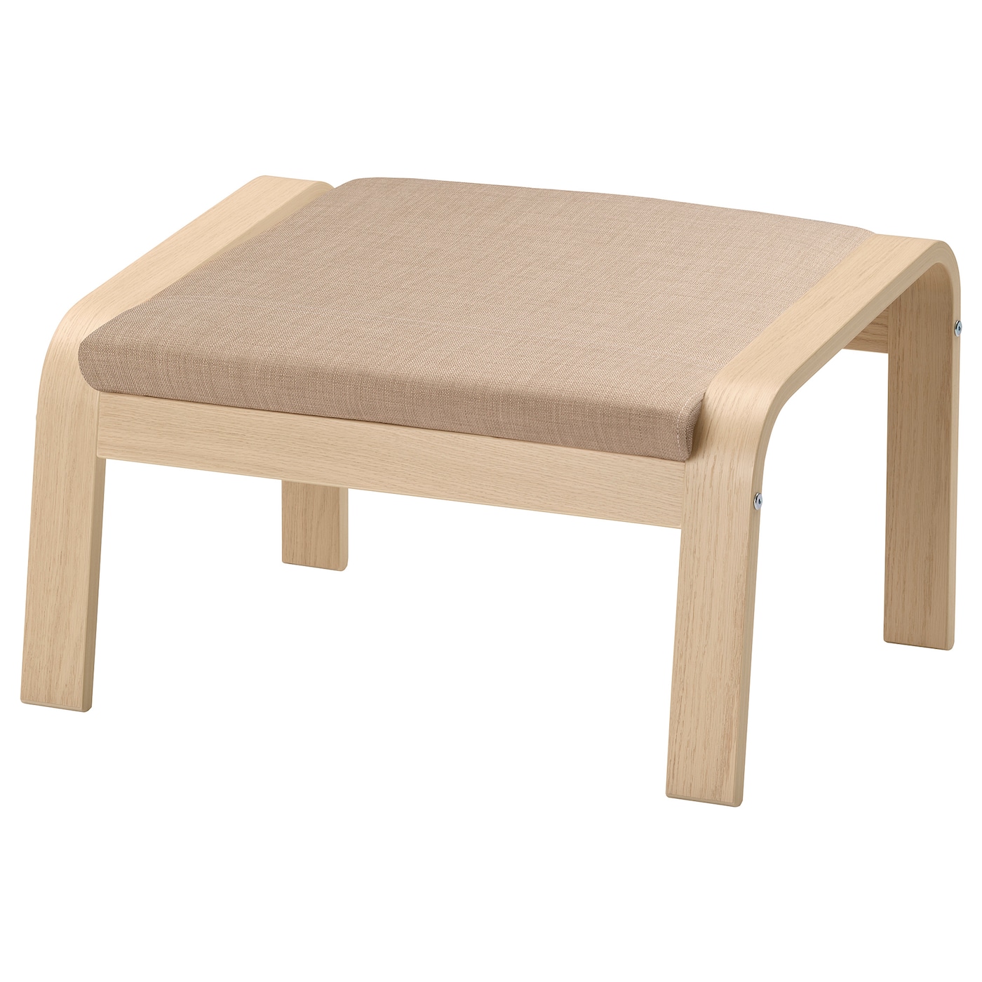 POANG IKEA ПОЭНГ Табурет для ног, дубовый шпон, беленый/Шифтебу бежевый