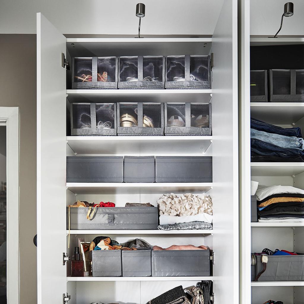 SKUBB IKEA Коробка для обуви, темно-серый, 22x34x16 см
