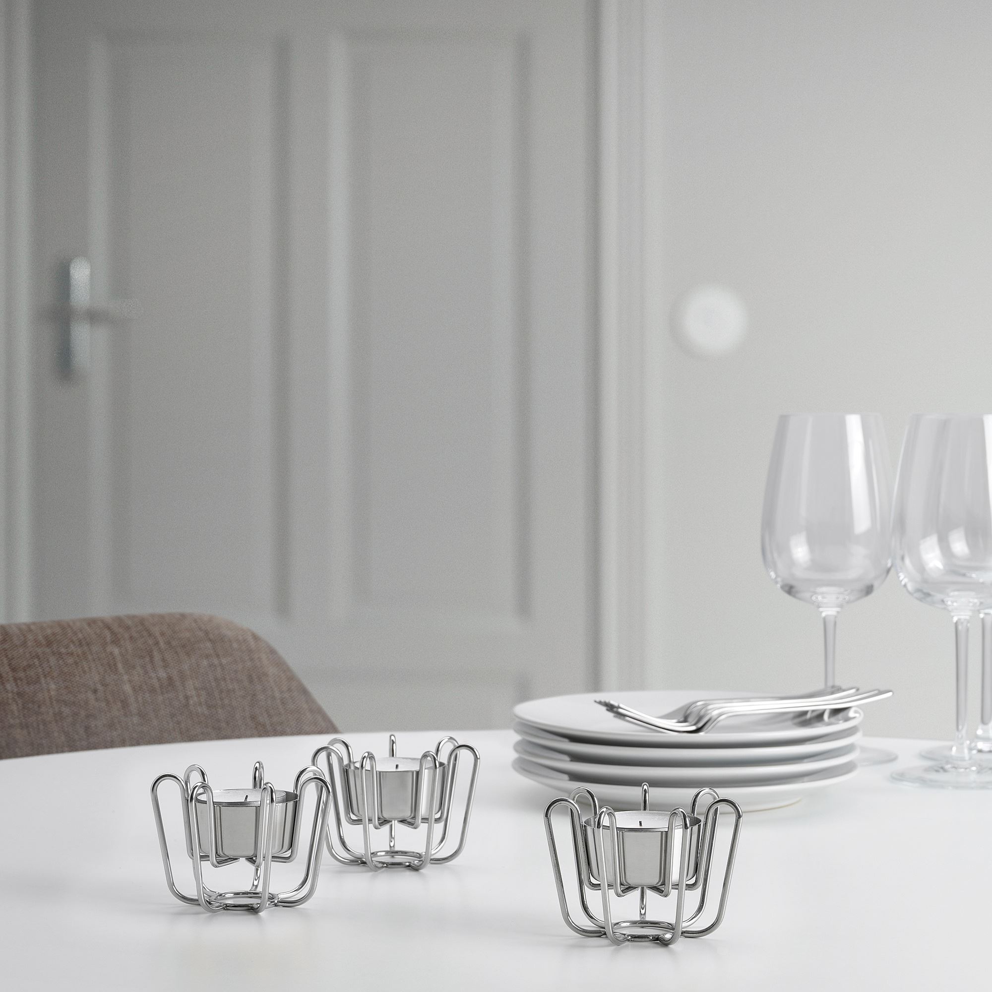 PASTADD IKEA подсвечник для греющей свечи, 6 см, серебристый