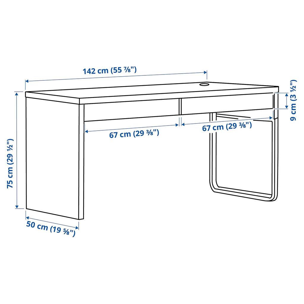 MICKE IKEA МИККЕ Письменный стол, белый, 142x50 см
