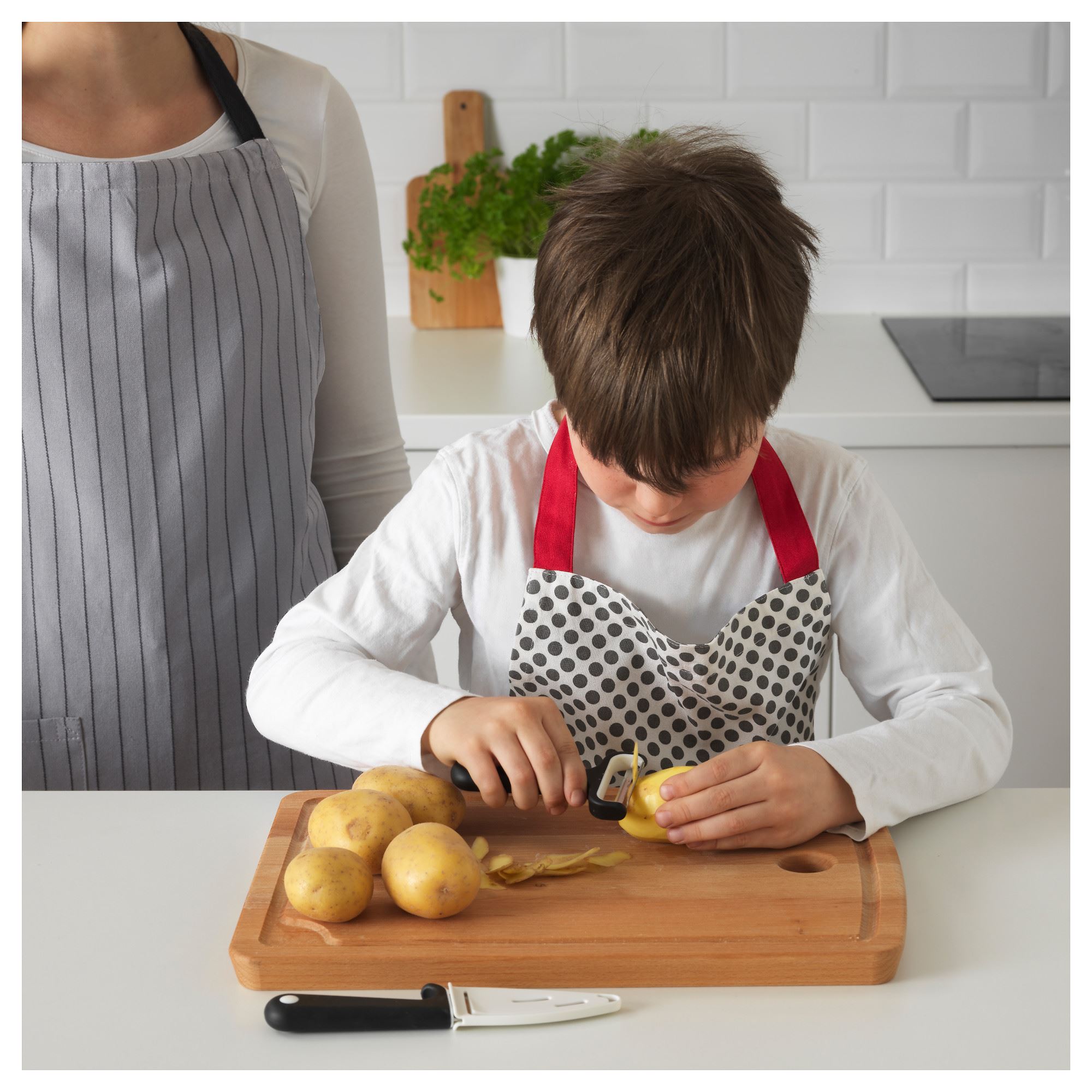 SMABIT IKEA нож и нож д/чистки, черный/белый