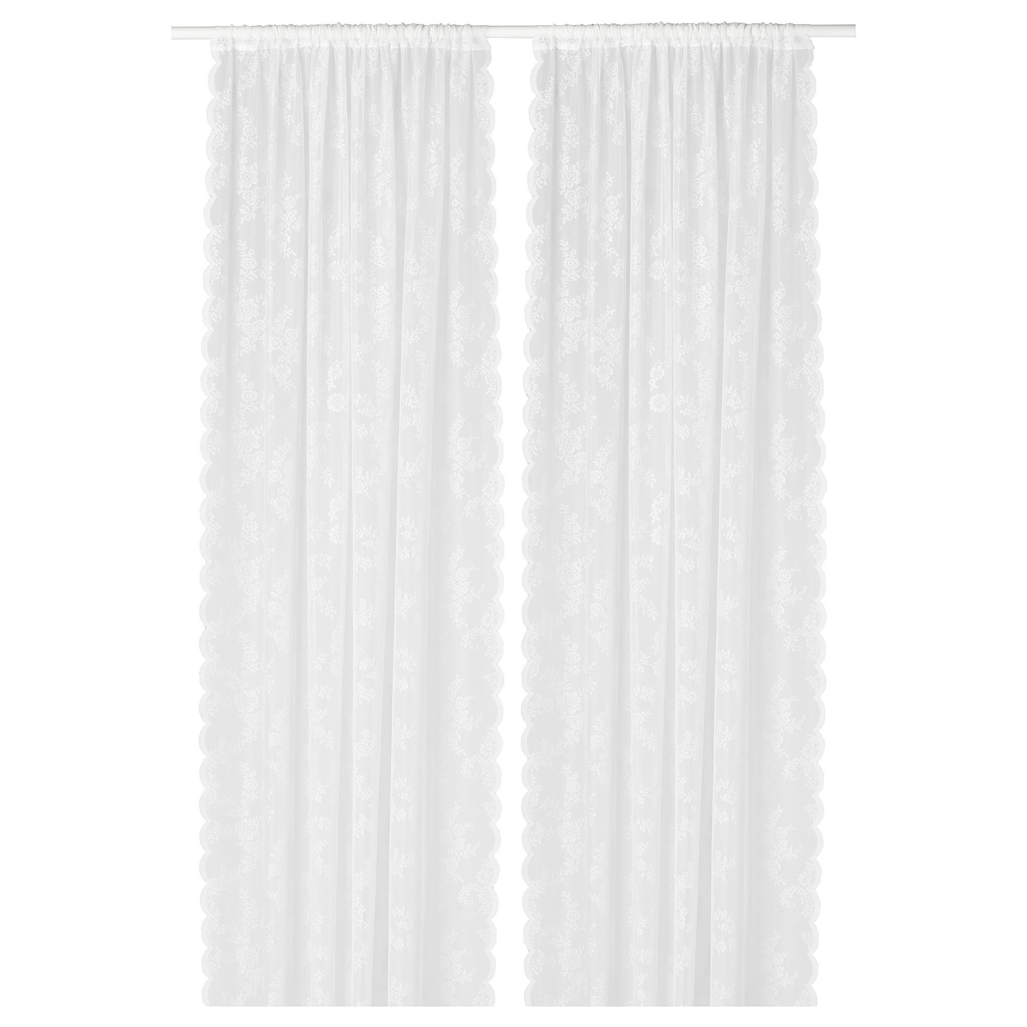 ALVINE IKEA Гардины, белый с оттенком 145x300 см, 2 шт
