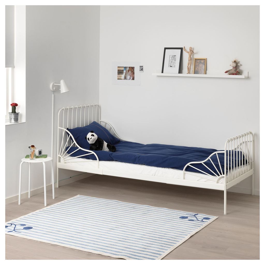 MINNEN/LUROY IKEA Раздвижная кровать с реечным дном, белый 80x200 см