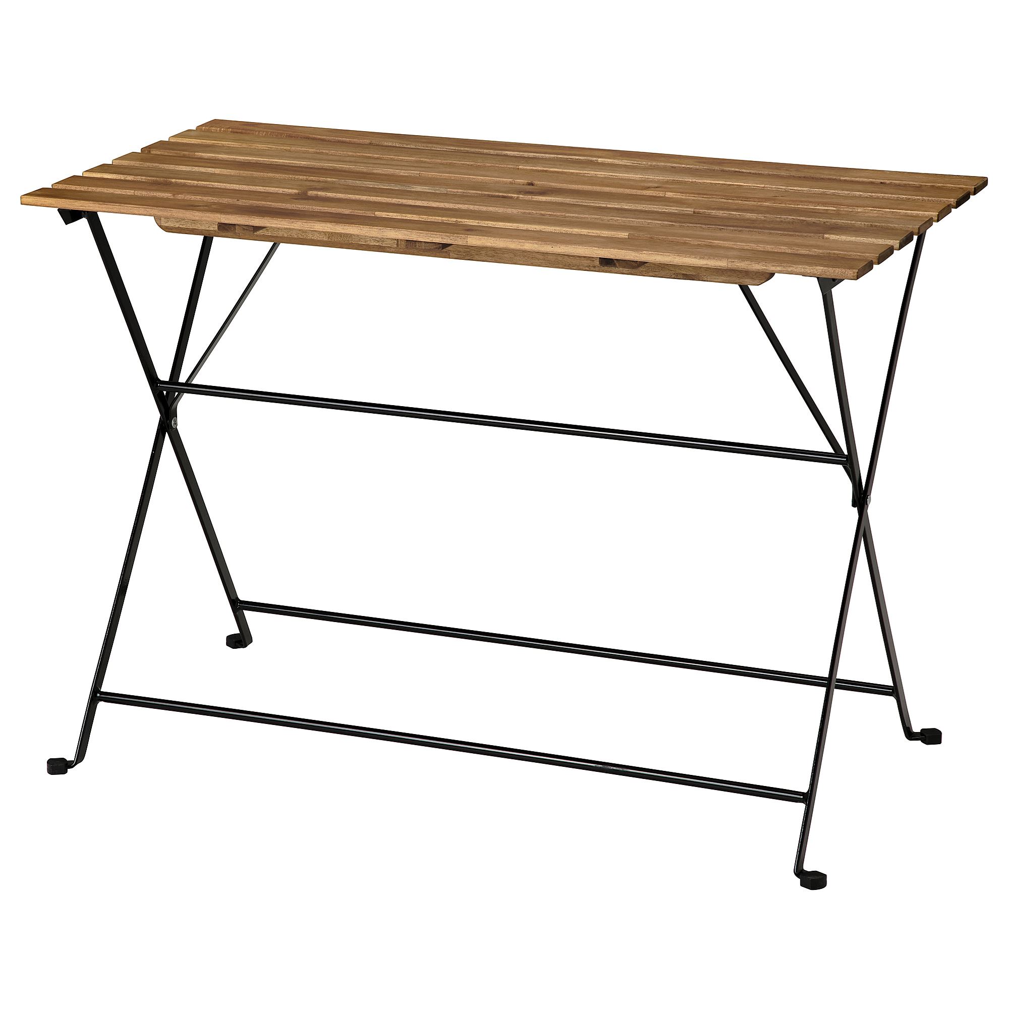 TARNO IKEA ТЭРНО Садовый стол, черный/светло-коричневая морилка 100x54 см