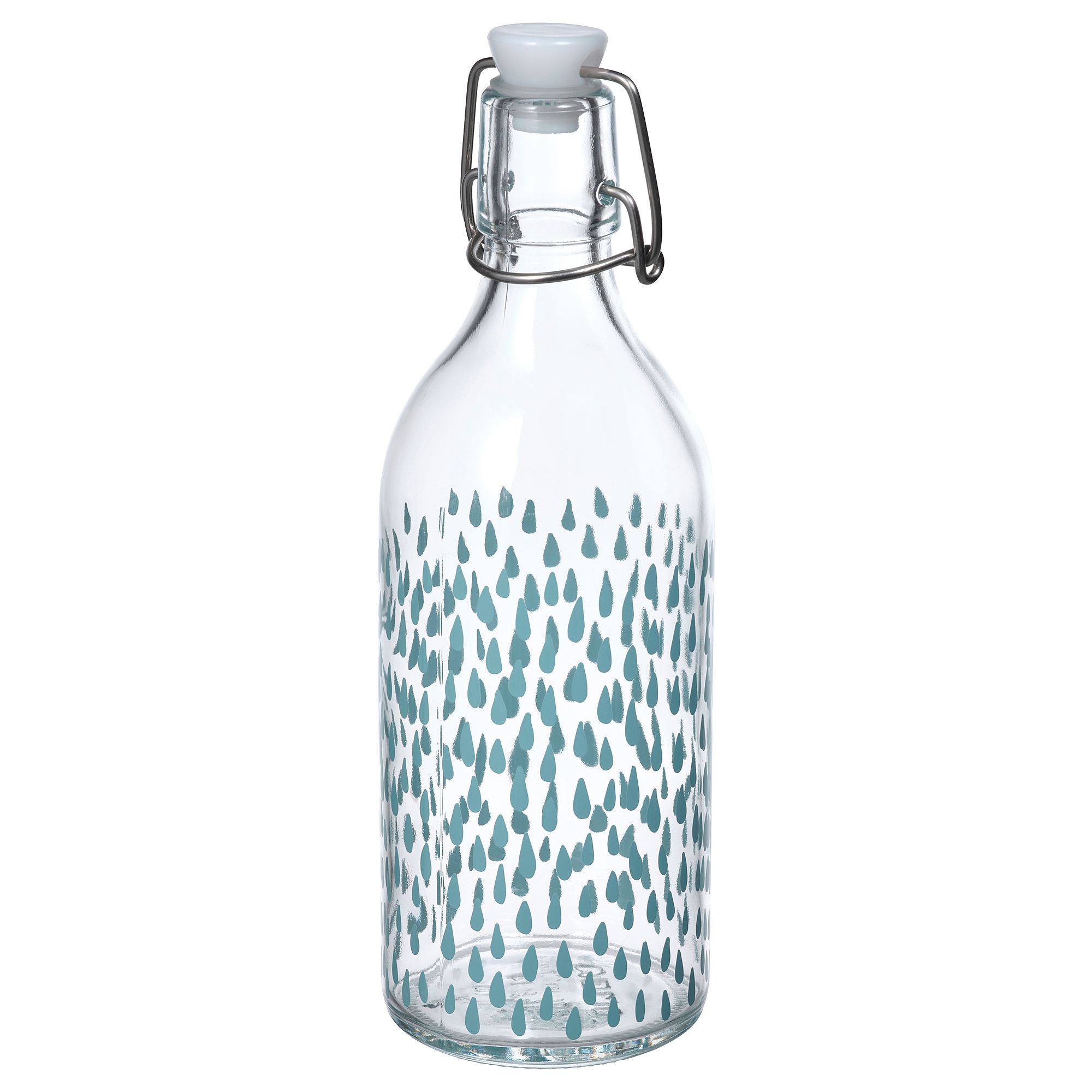 KORKEN IKEA КОРКЕН Бутылка с пробкой, с рисунком/синий 0.5