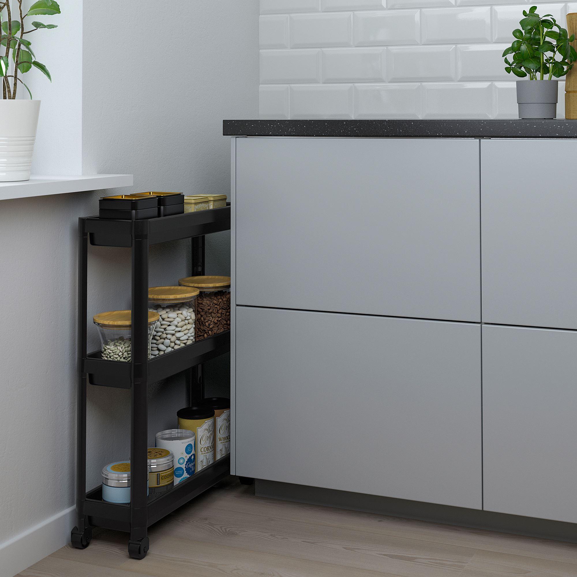 VESKEN IKEA Тележка, черный 54x18x71 см