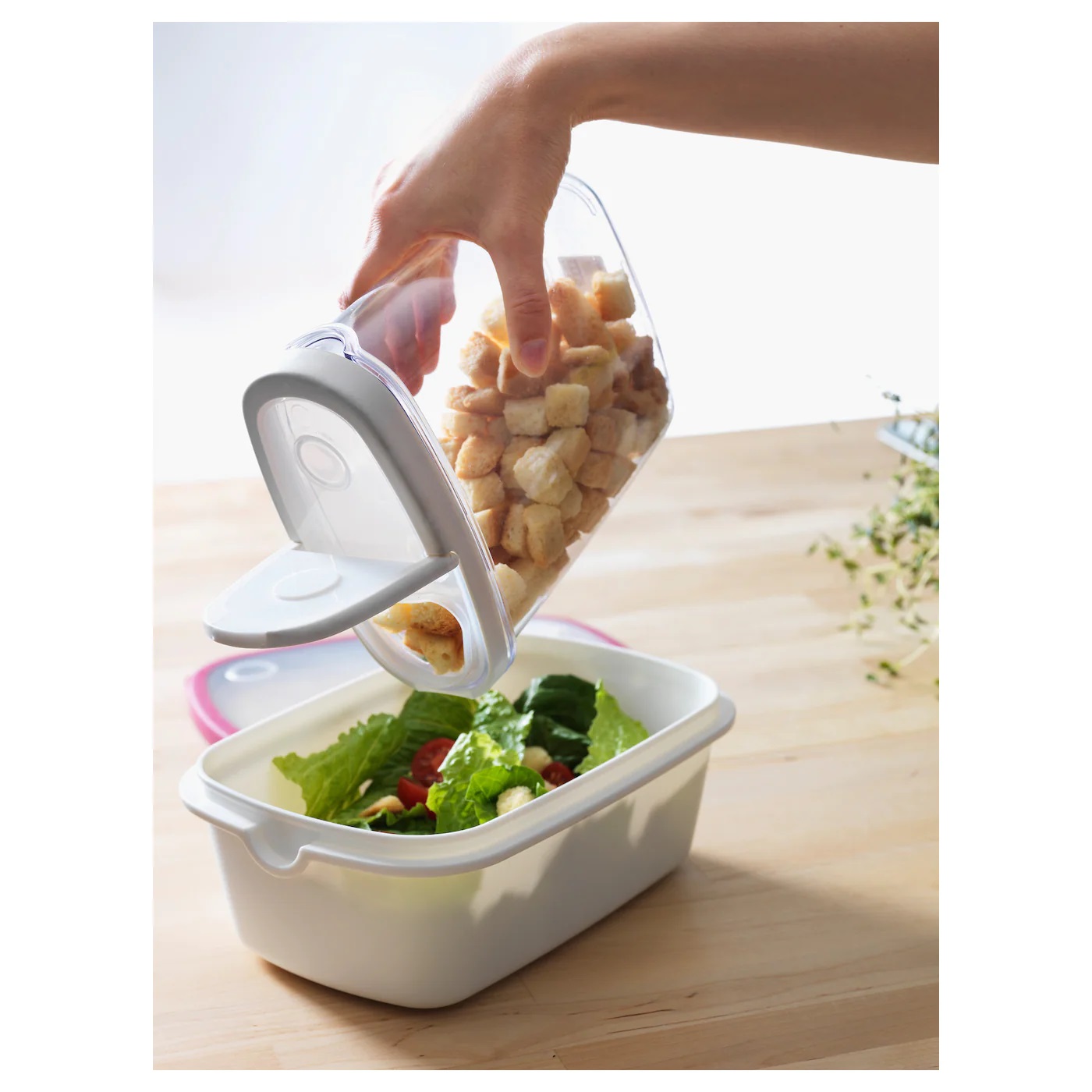 IKEA 365+ Контейнер для сухих продуктов, прозрачный/белый 1.3 л