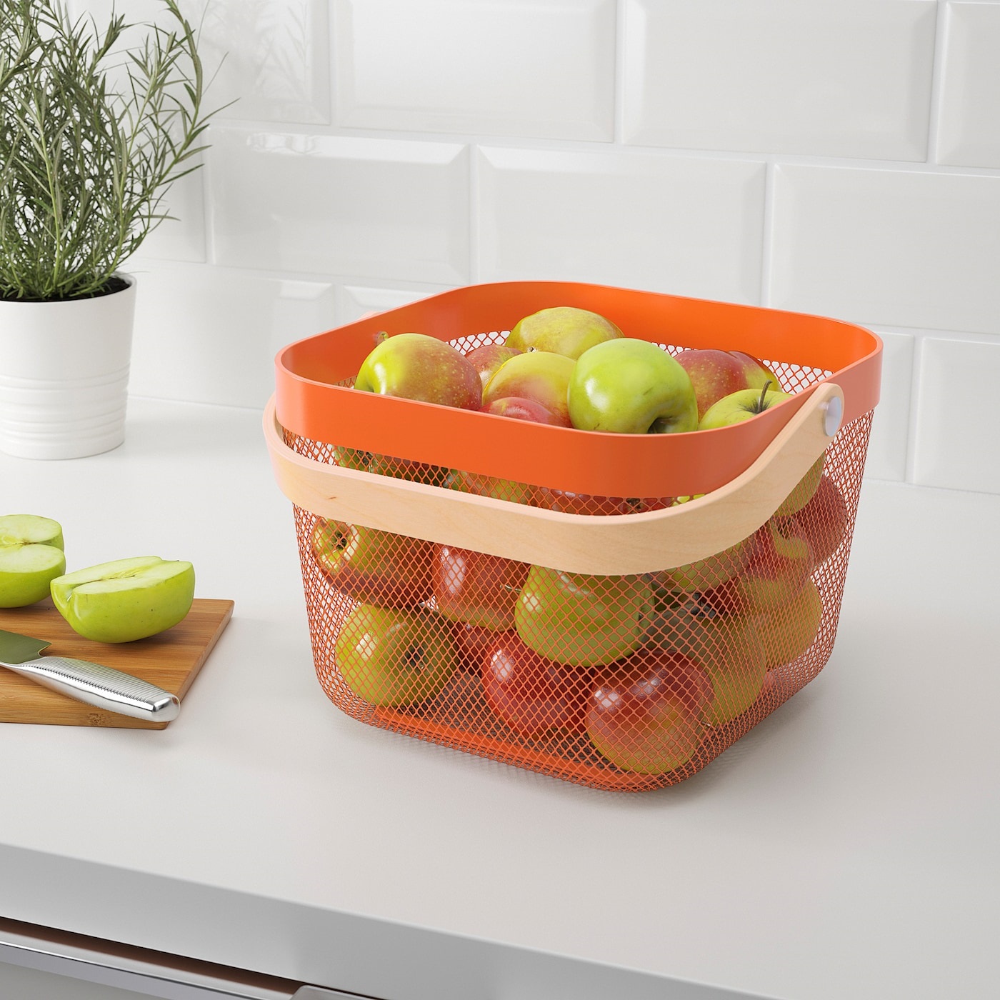 RISATORP IKEA РИСАТОРП Корзина, оранжевый25x26x18 см