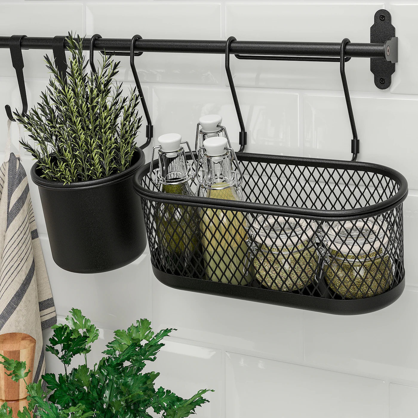 HULTARP IKEA ГУЛЬТАРП Рейлинг, черный60 см