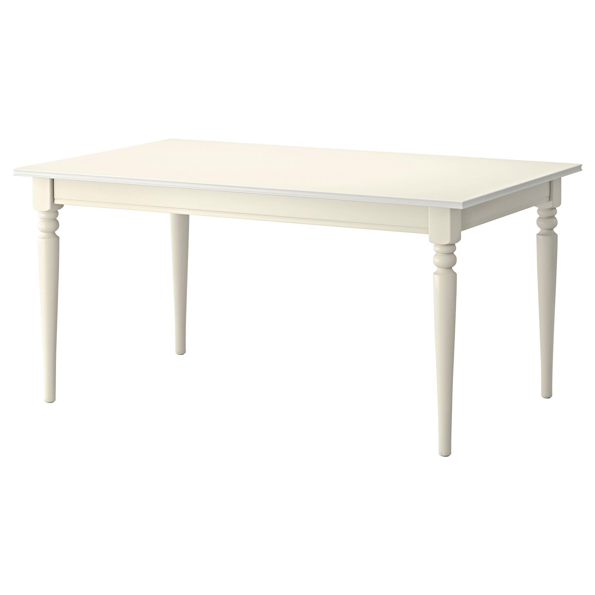 INGATORP IKEA ИНГАТОРП Раздвижной стол, белый 155/215x87 см