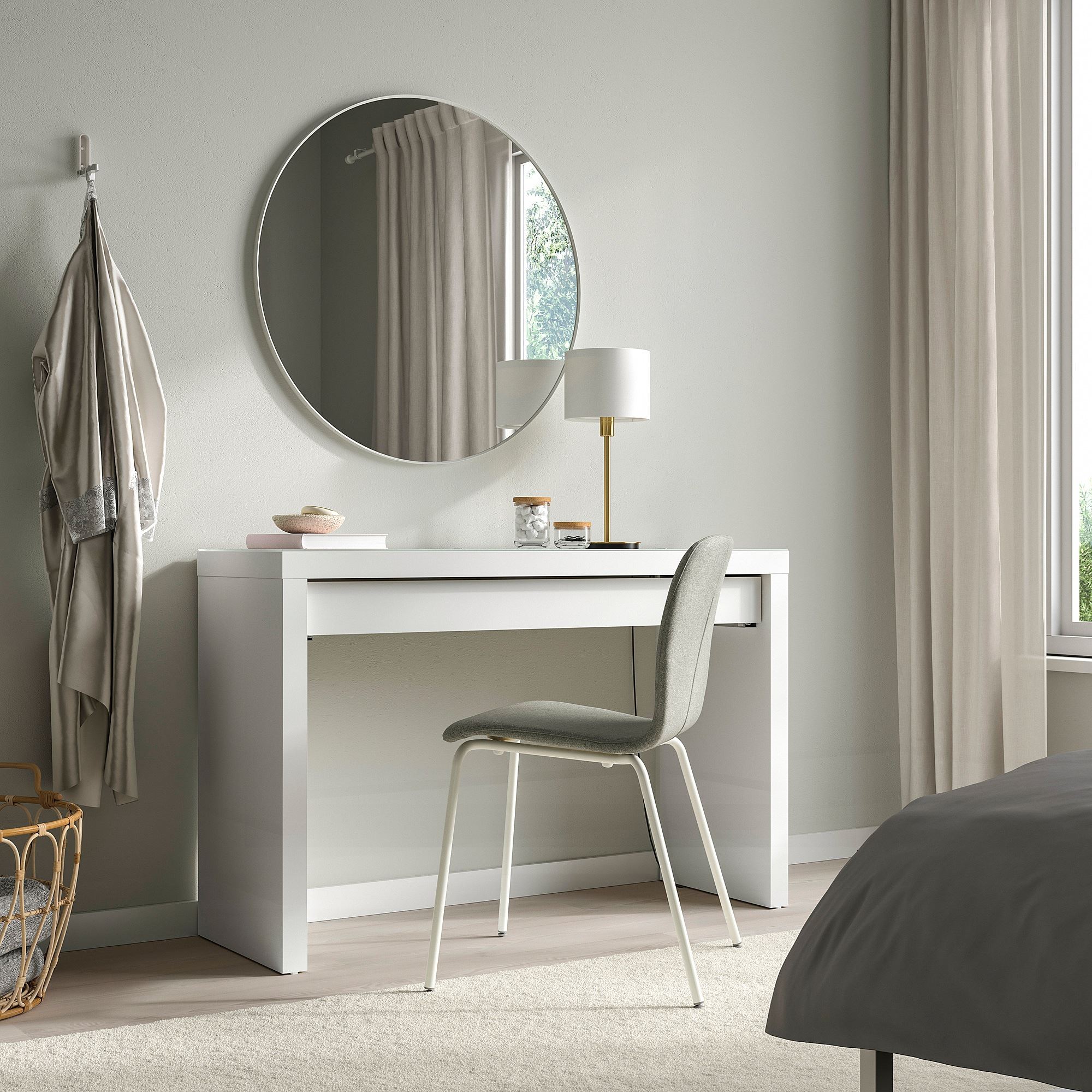 MALM IKEA Туалетный столик, белый, 120x41 см