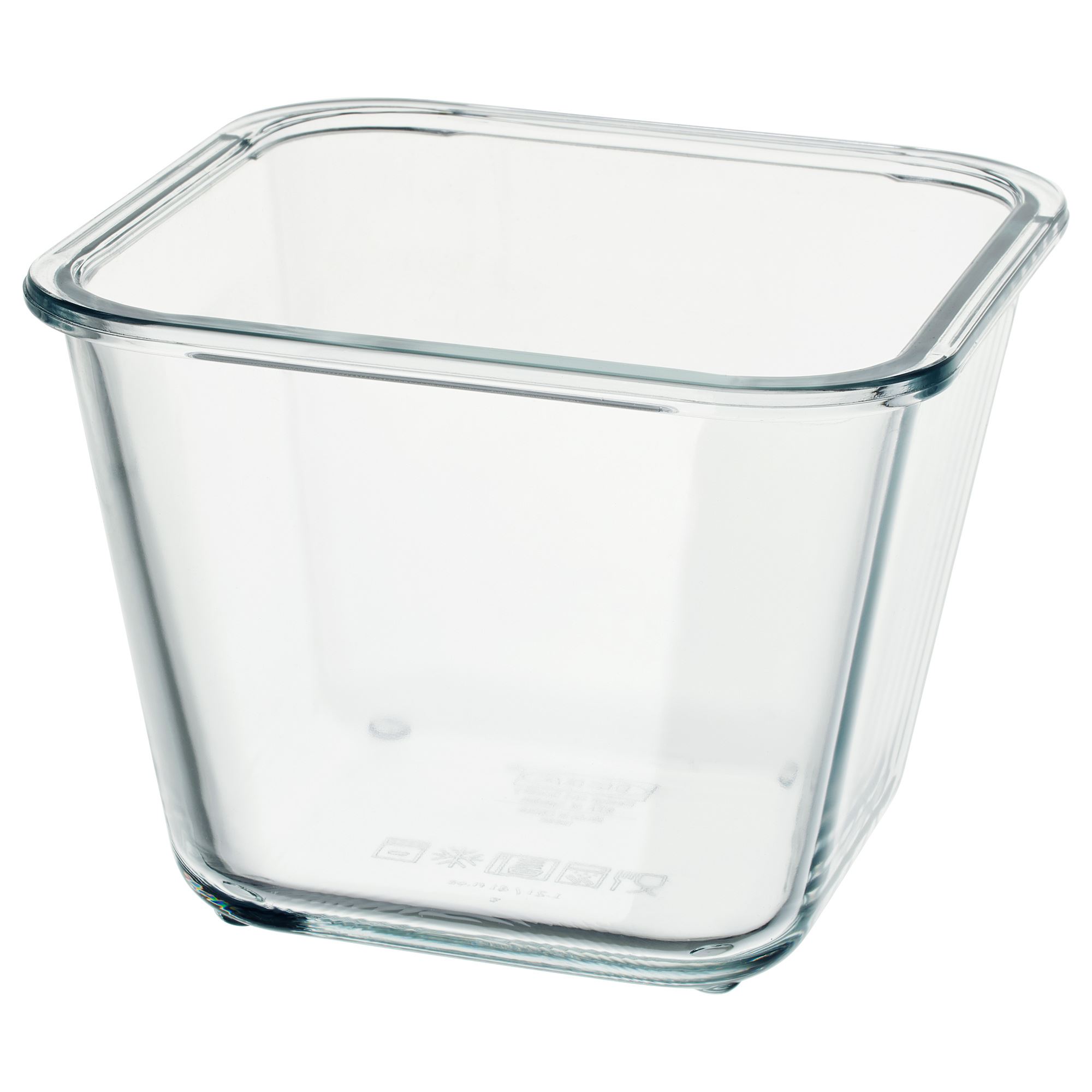 IKEA 365+ Контейнер для продуктов, четырехугольной формы/стекло, 1.2 л (есть повреждение)