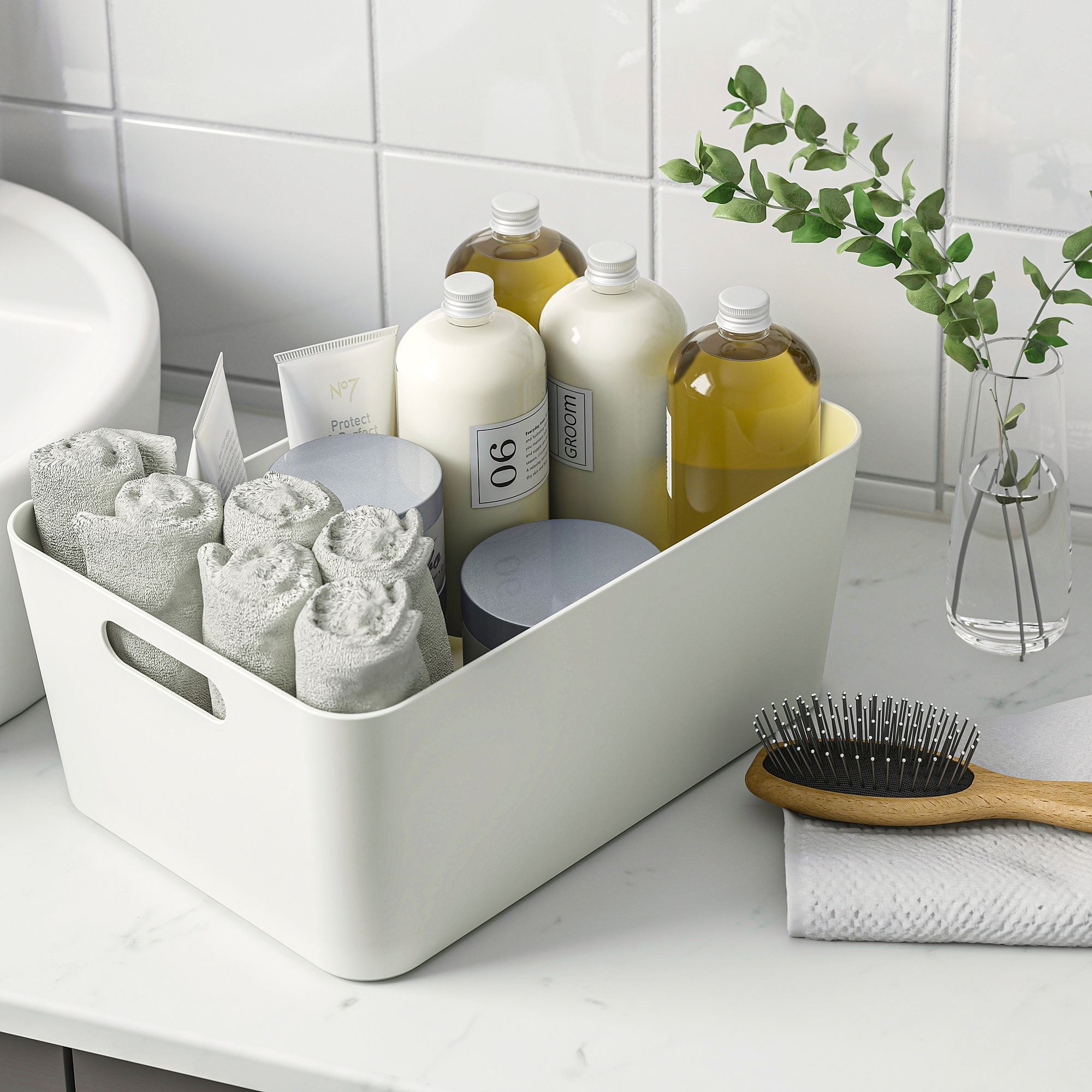 UPPDATERA IKEA Контейнер, белый, 34x24 см