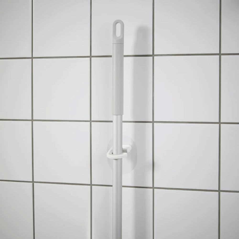 PEPPRIG IKEA Самоклеящаяся вешалка для швабры, серо-белая