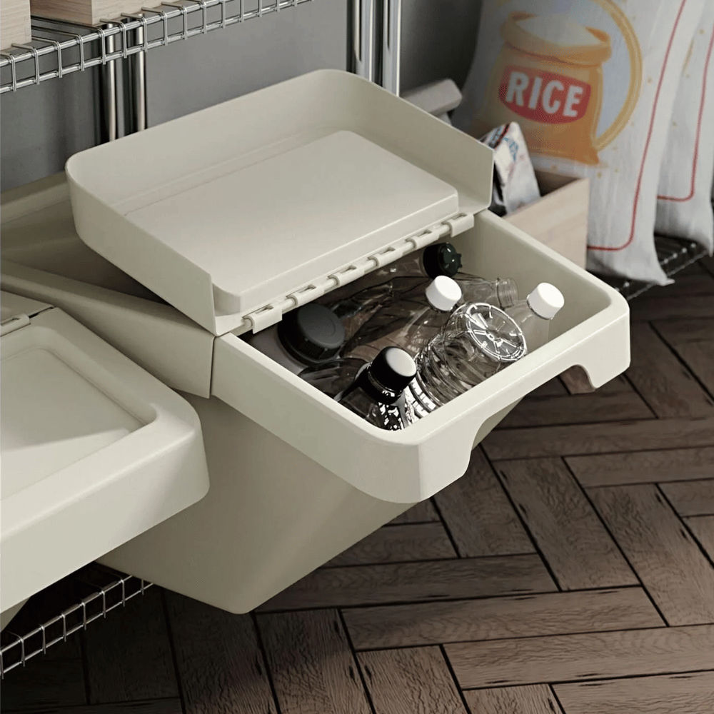 SORTERA IKEA Контейнер для сортировки с крышкой, бежевый, 37 л