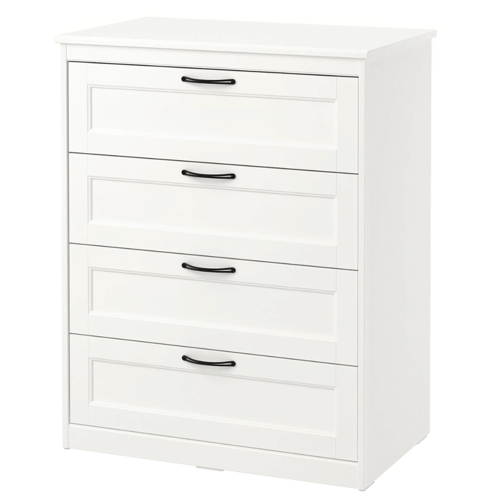 SONGESAND IKEA Комод с 4 ящиками, белый, 82x104 см