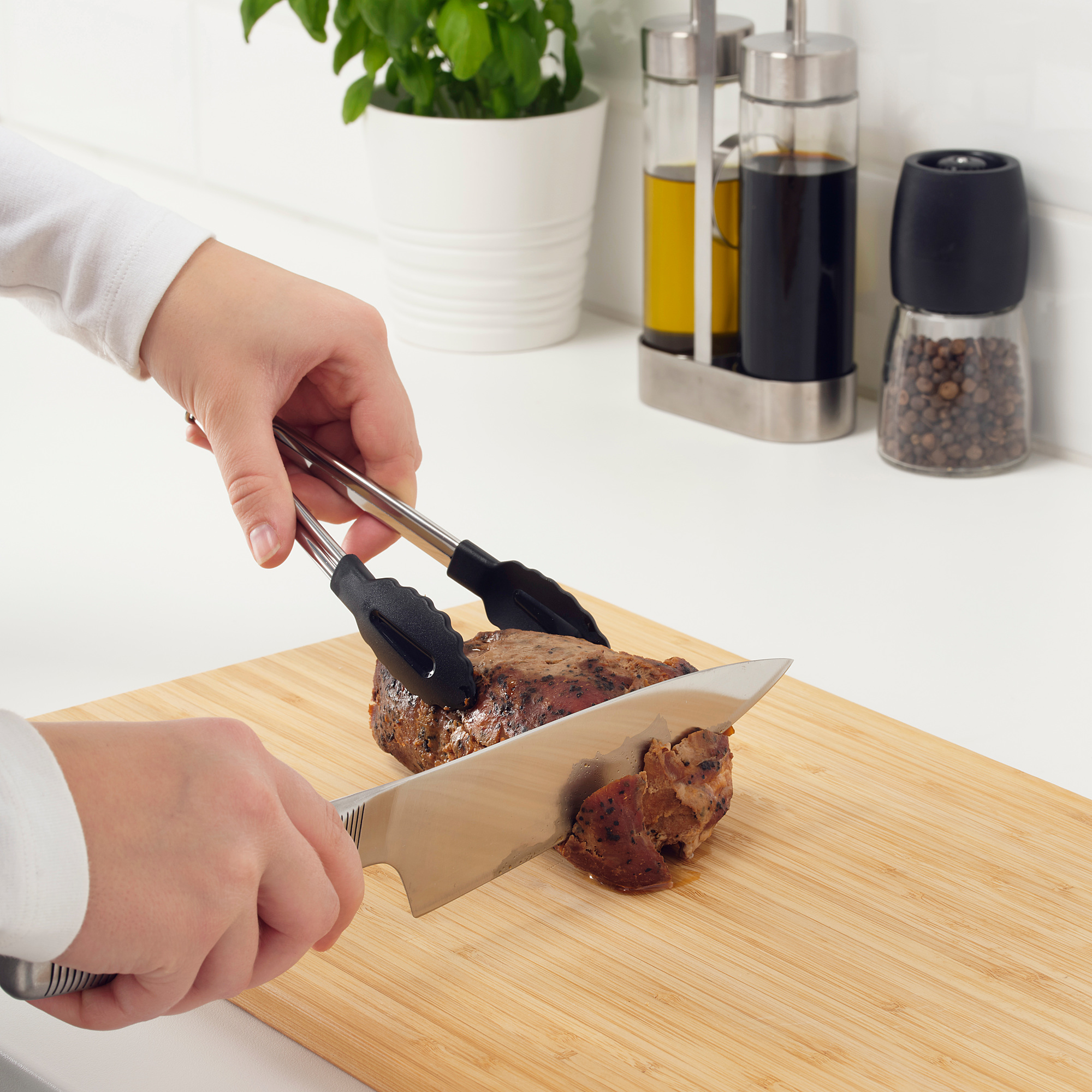 TILLAMPAD IKEA Maşa, paslanmaz polad, 18 sm, 2 ədəd