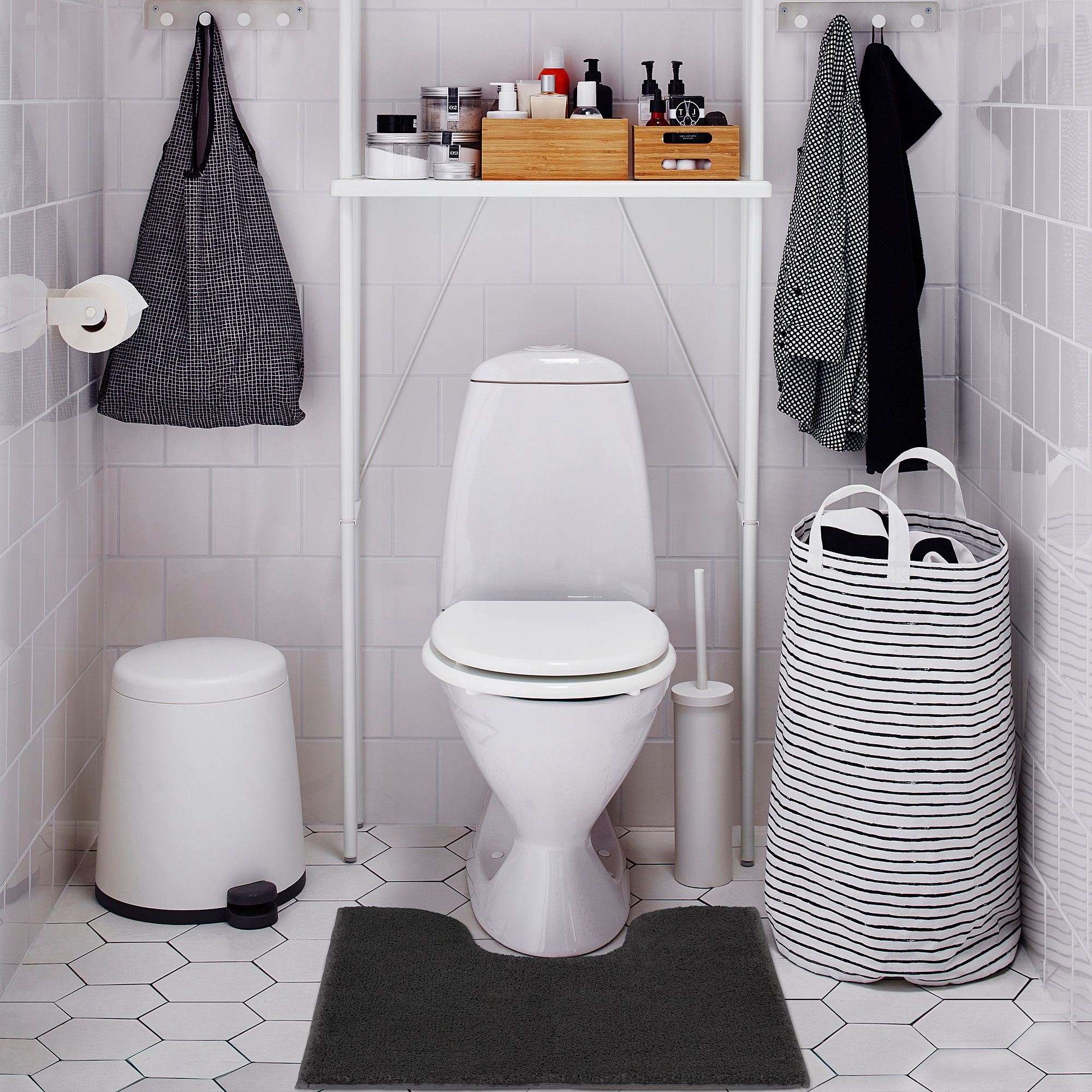 SODERSJON IKEA Hamam xalçası, tünd-boz, 55x60 sm