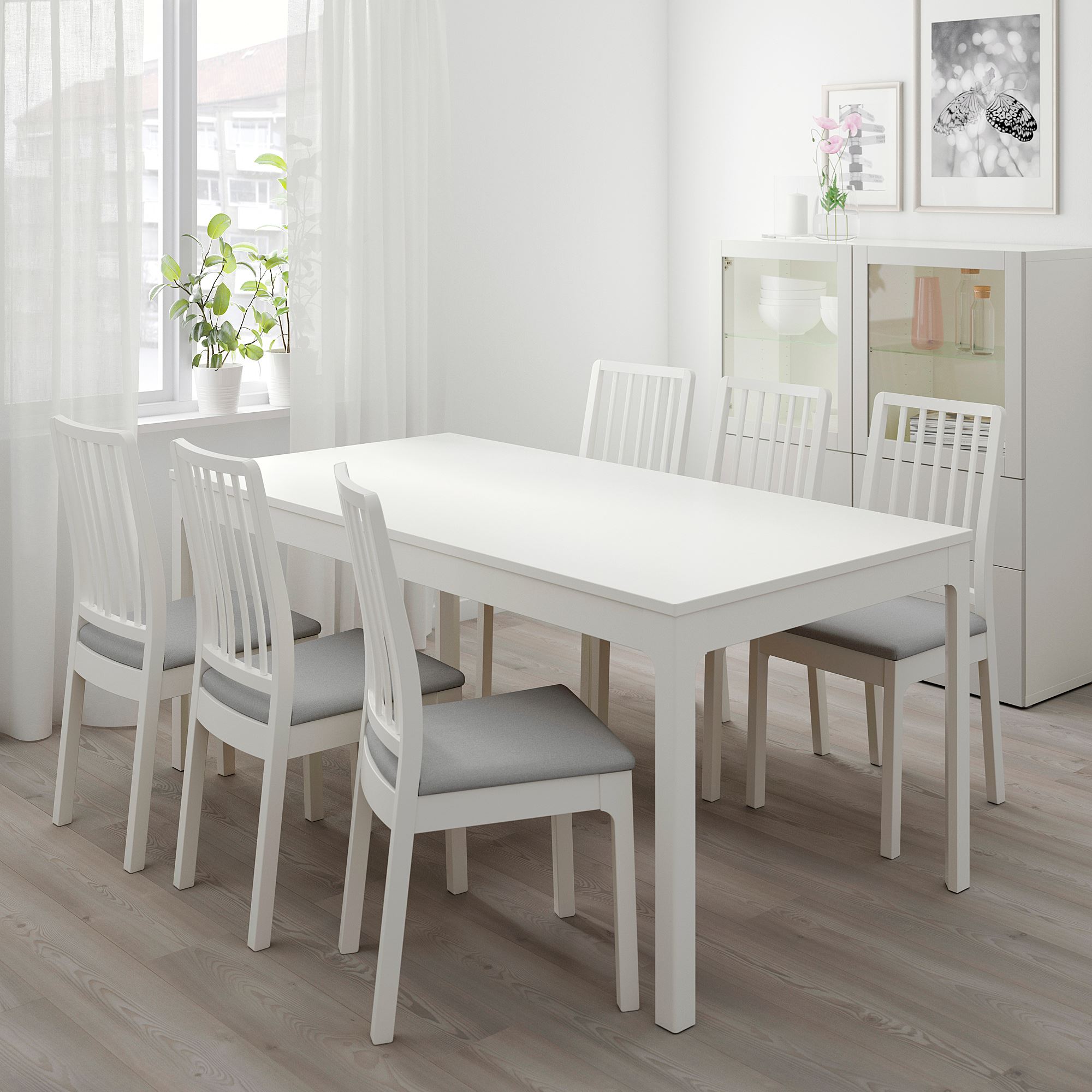 EKEDALEN IKEA Masa açılabilən, ağ, 6-8 nəfərlik, 180/240x90 sm