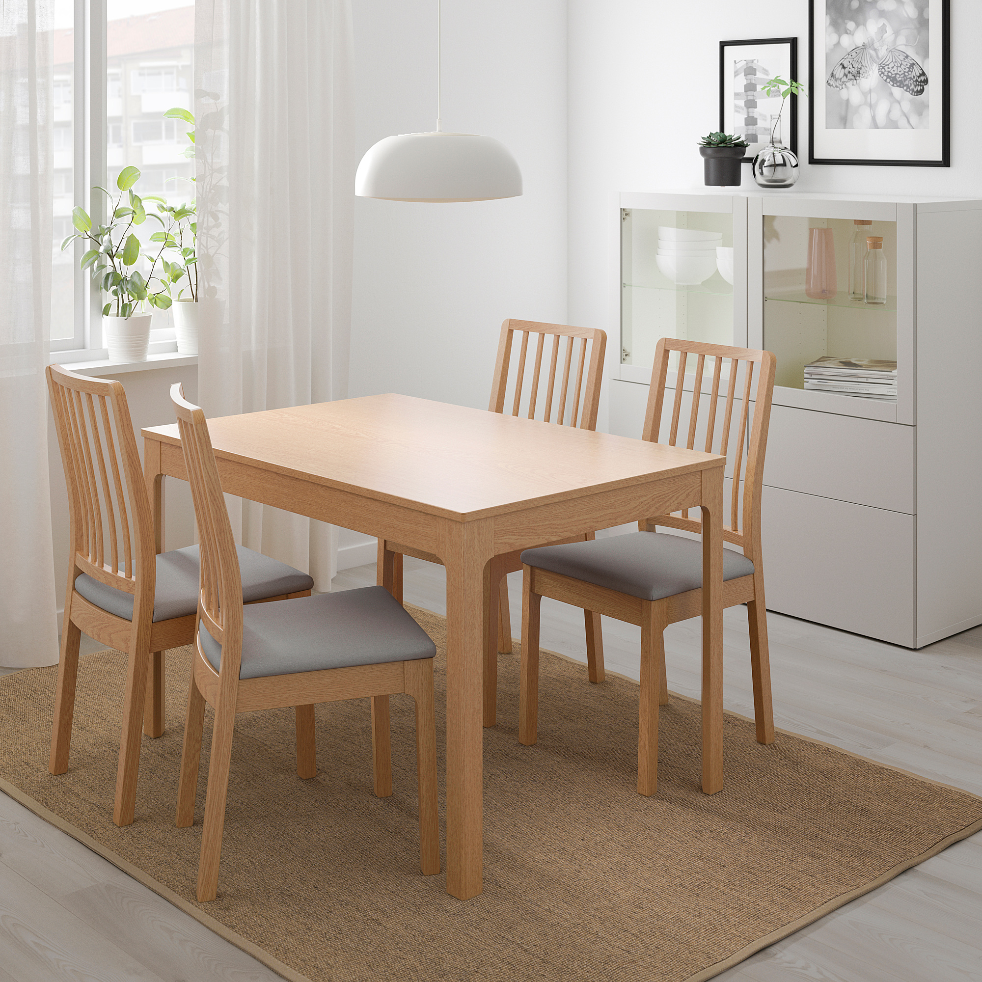 EKEDALEN IKEA Masa açılabilən, palıdı, 4-6 nəfərlik, 120/180x80 sm