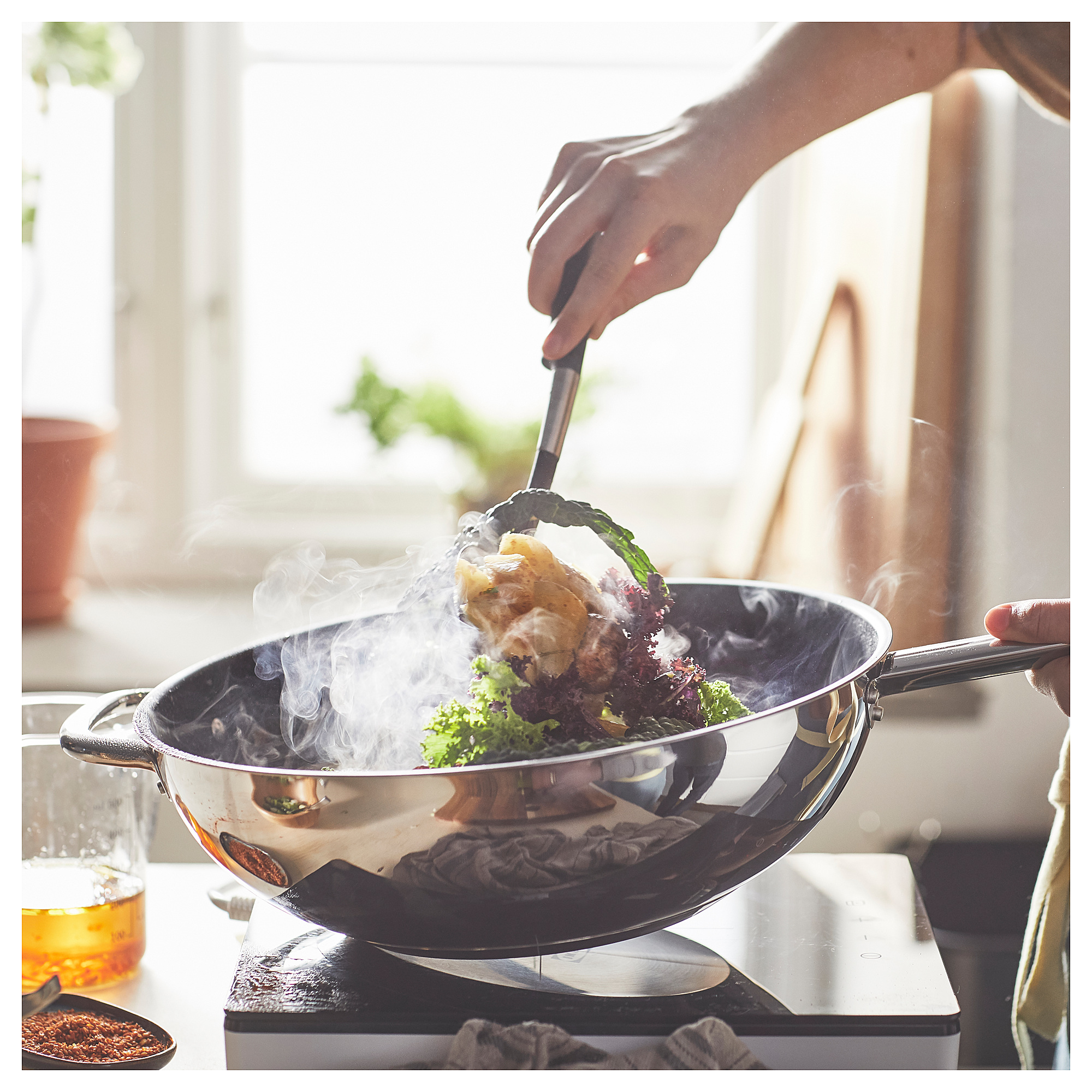 IKEA365+ Vok-tava, paslanmaz polad/teflon® platinum, 32 sm