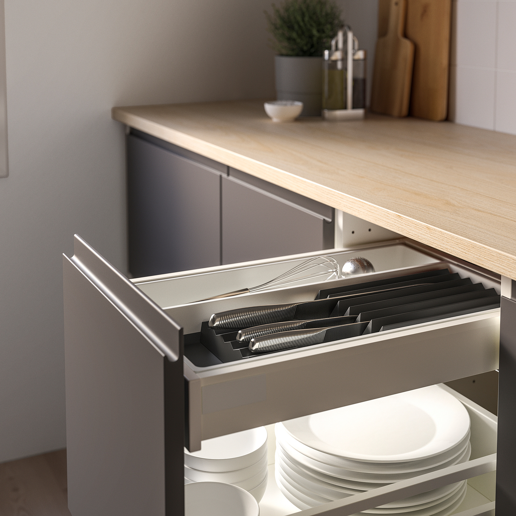 UPPDATERA IKEA Bıçaq üçün lotok, ağ, 20x50 sm