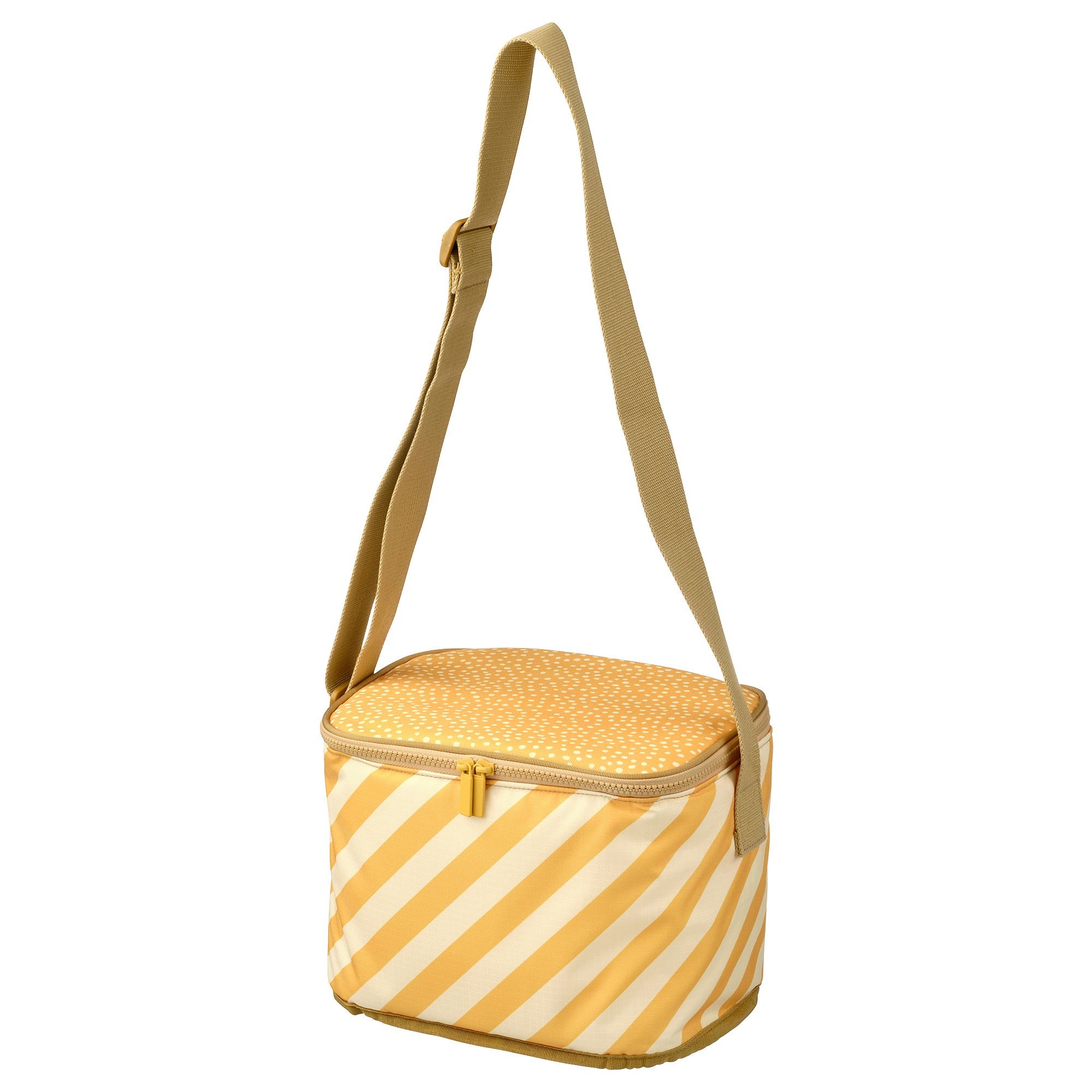 SOMMARFLOX IKEA Soyuducu çanta, zolaqlı/parlaq sarı, 26x19x19 sm