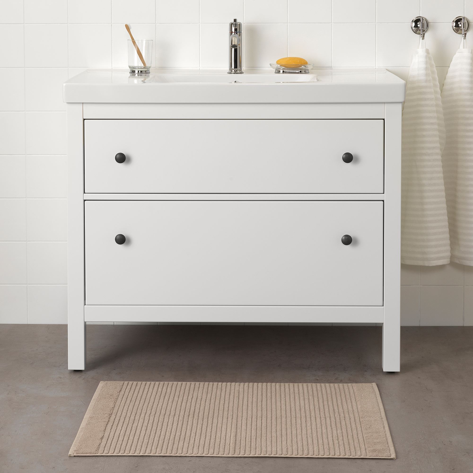 ALSTERN IKEA Hamam otağı üçün xalça, bej, 50x80 sm