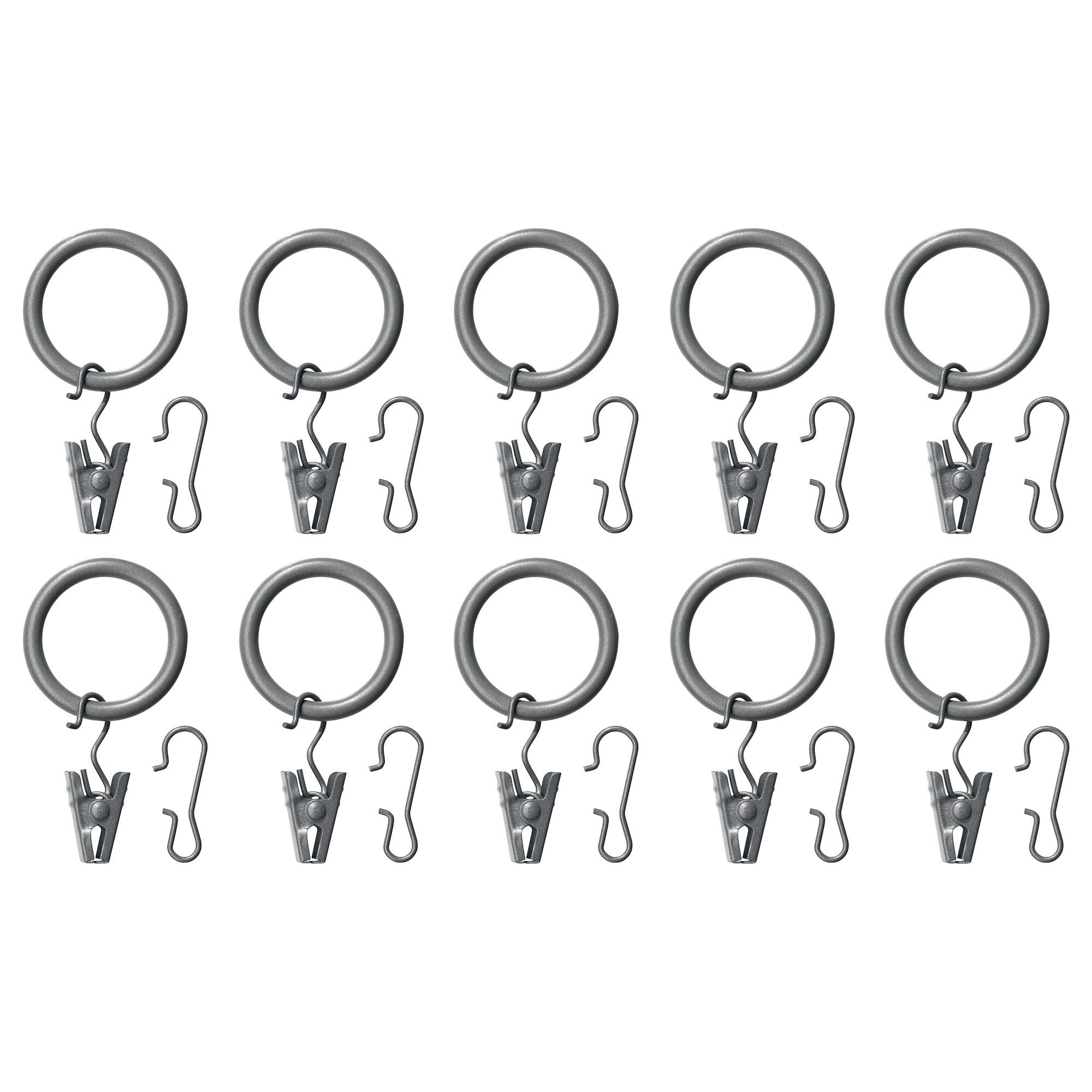 SYRLIG IKEA Pərdə halqası, 38 mm, gümüşü