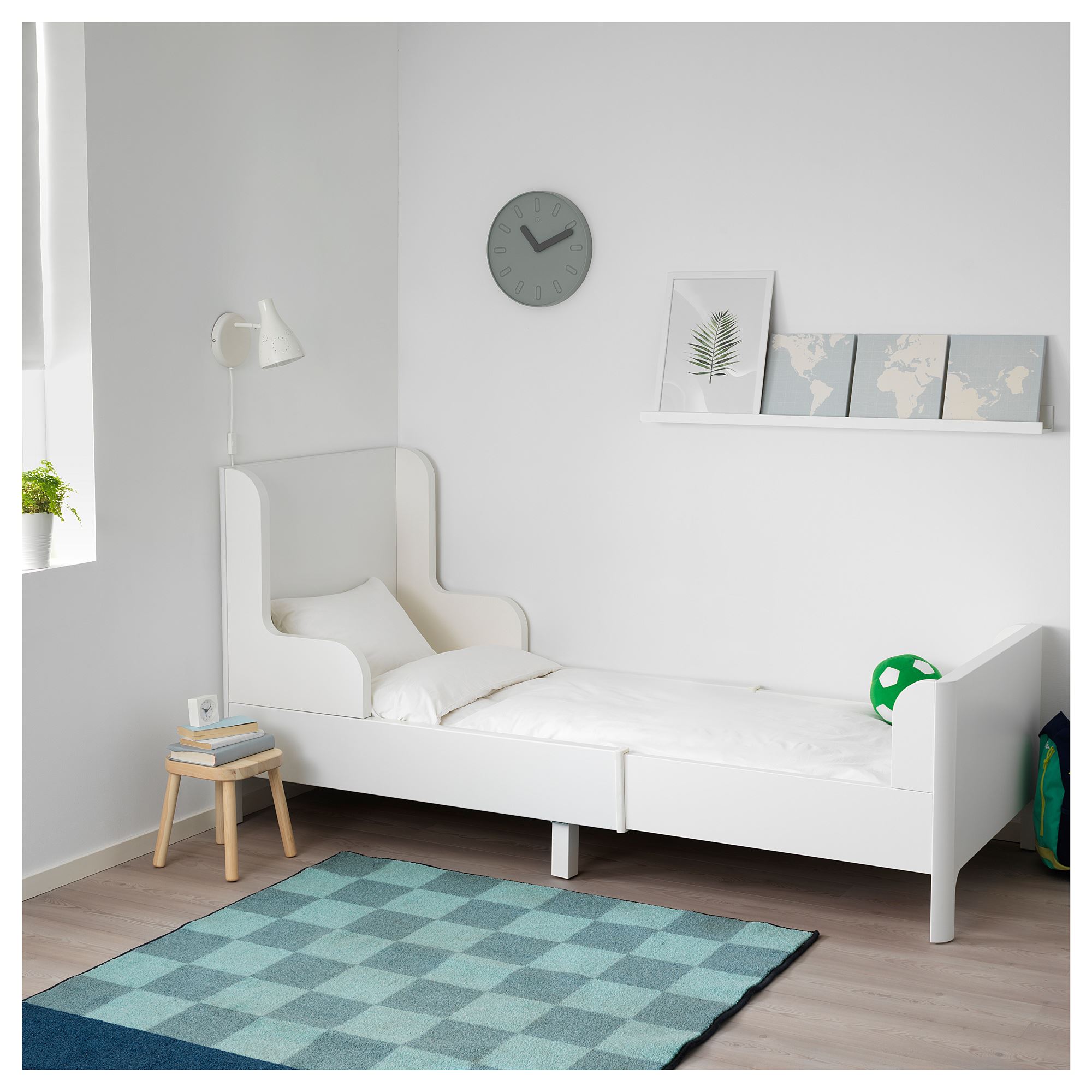 BUSUNGE IKEA Uzunluğu tənzimlənən çarpayı, ağ 80x200 sm.