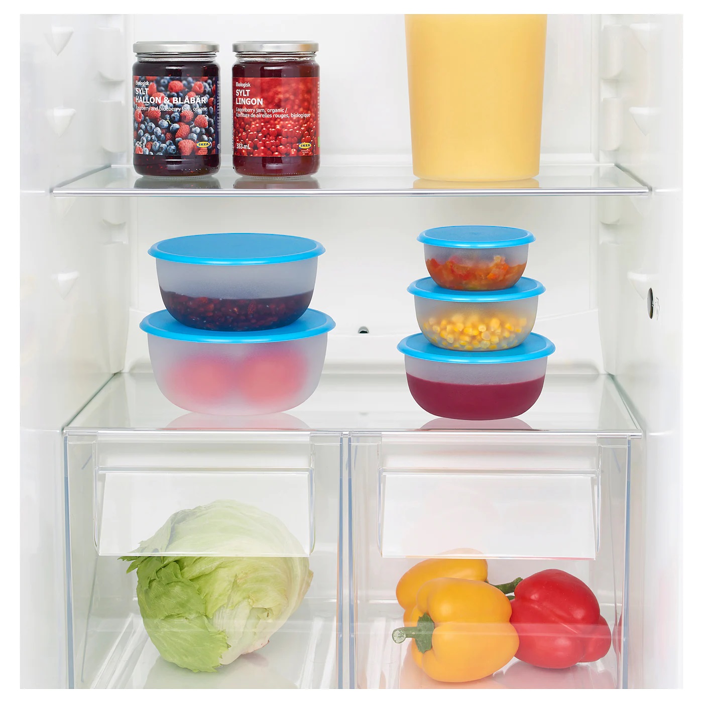 REDA IKEA РЕДА Набор контейнеров, 5 шт., круглой формы голубой