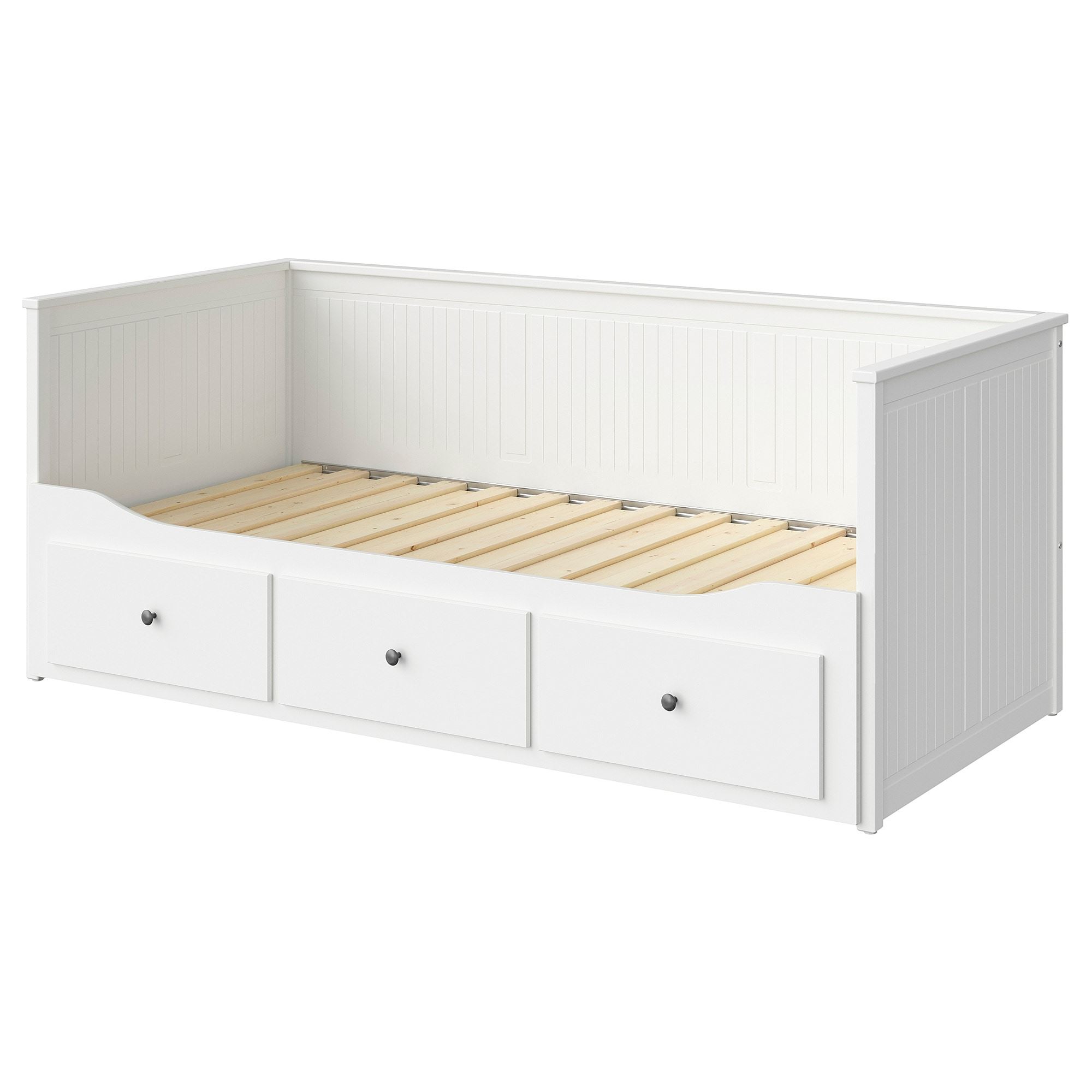 HEMNES IKEA Çarpayı, 3 siyirməli, ağ, 80x200 sm.
