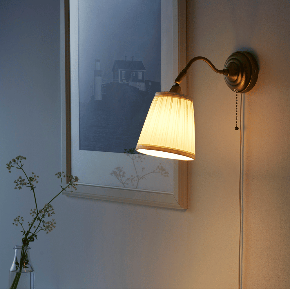 ARSTID IKEA Divar lampası, bra, latun/ağ