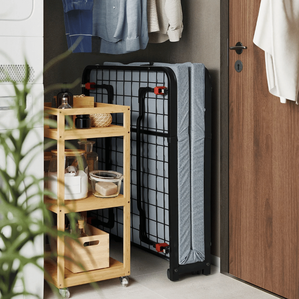 NORRUDDEN IKEA Qatlanan çarpayı, qara, 80x193 sm