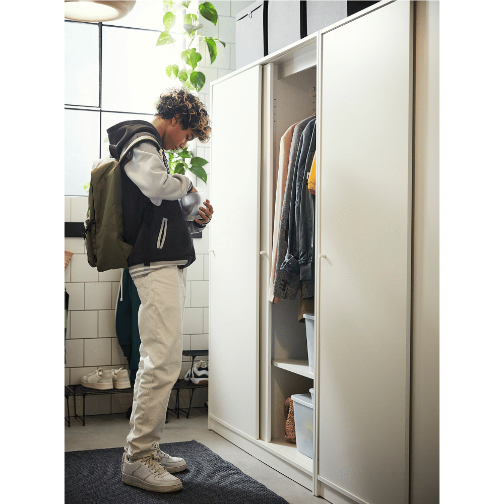 KLEPPSTAD IKEA Sürgülü qapılı qarderob, ağ, 117×176 sm