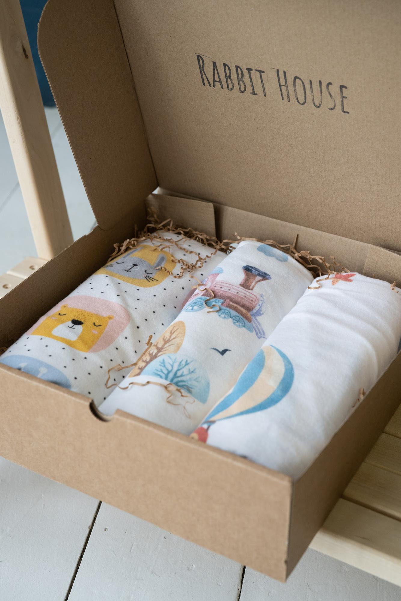 Набор фланелевых пеленок голубой 100Х100 см