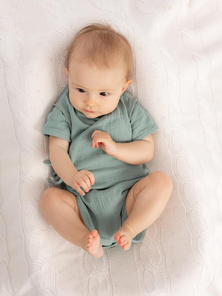 Боди кимано из муслина "Шалфей"