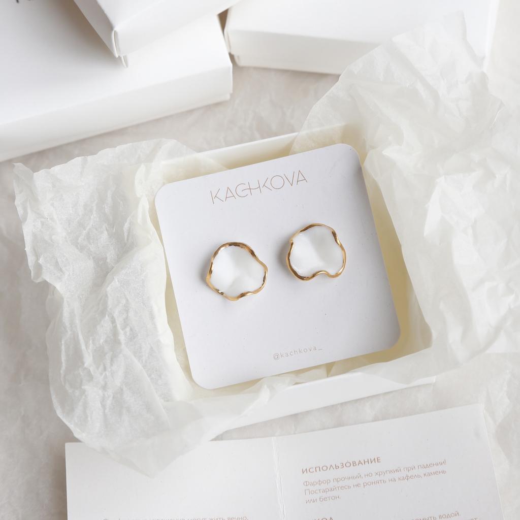 Серьги "Вдохновение" белый S