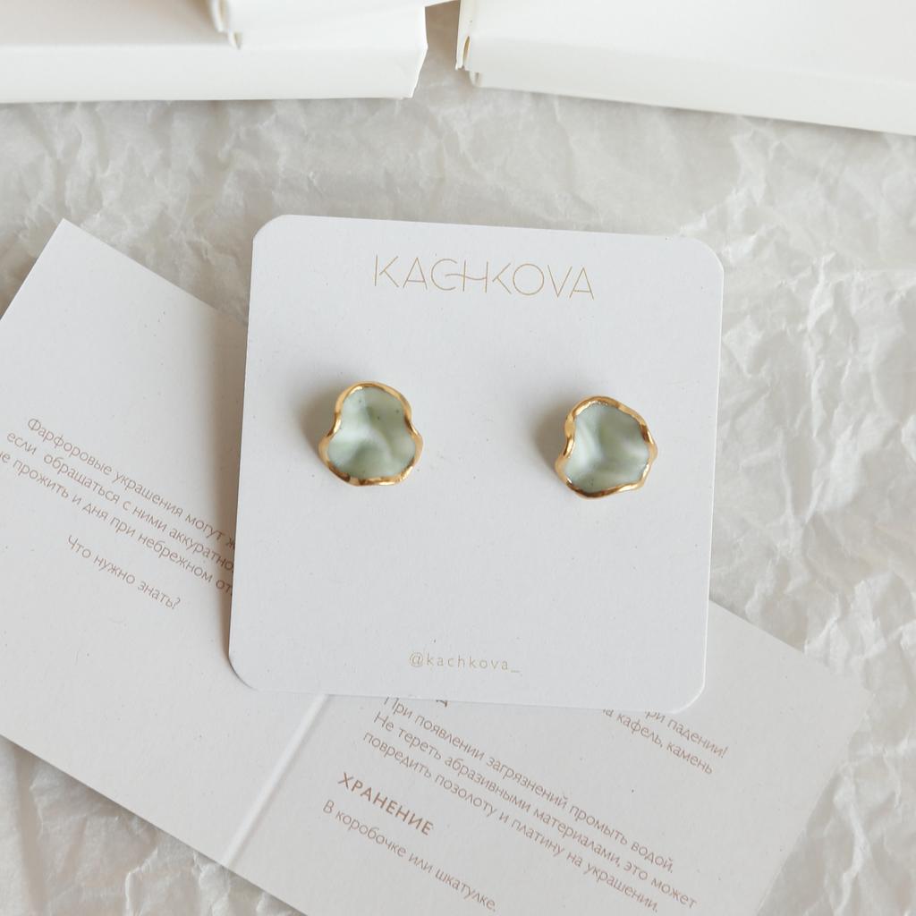Серьги "Вдохновение" фисташка S