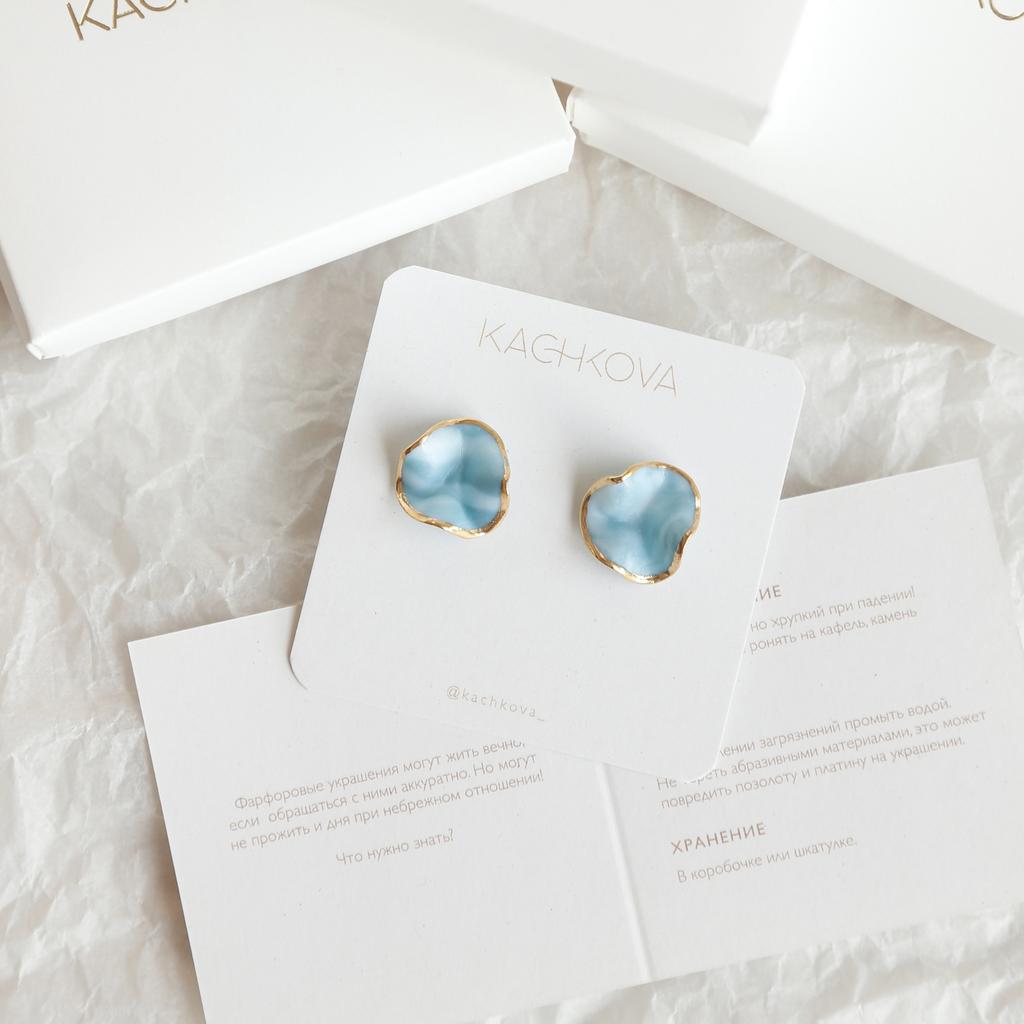 Серьги "Вдохновение"бирюза S