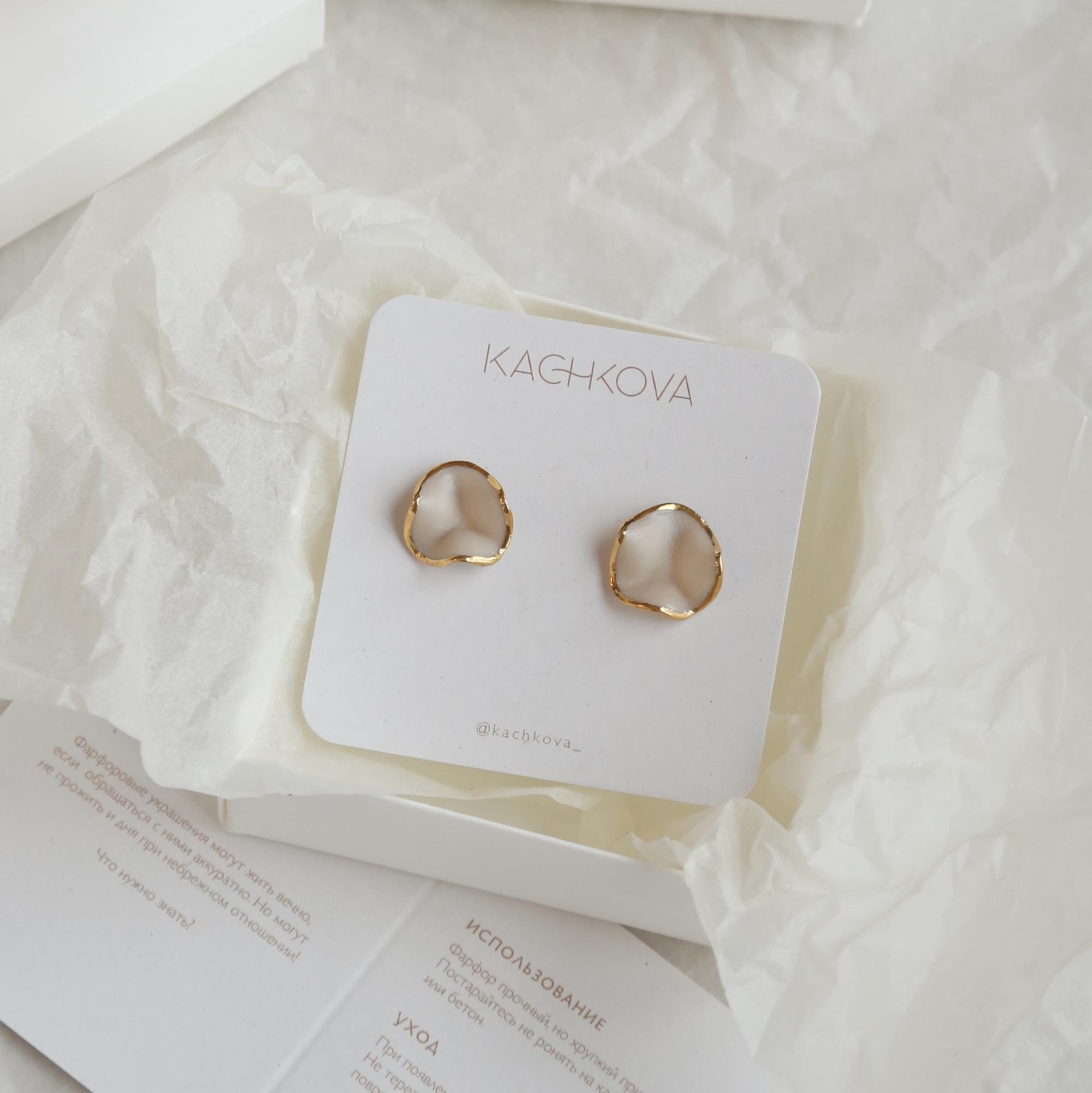 Серьги "Вдохновение" латте S