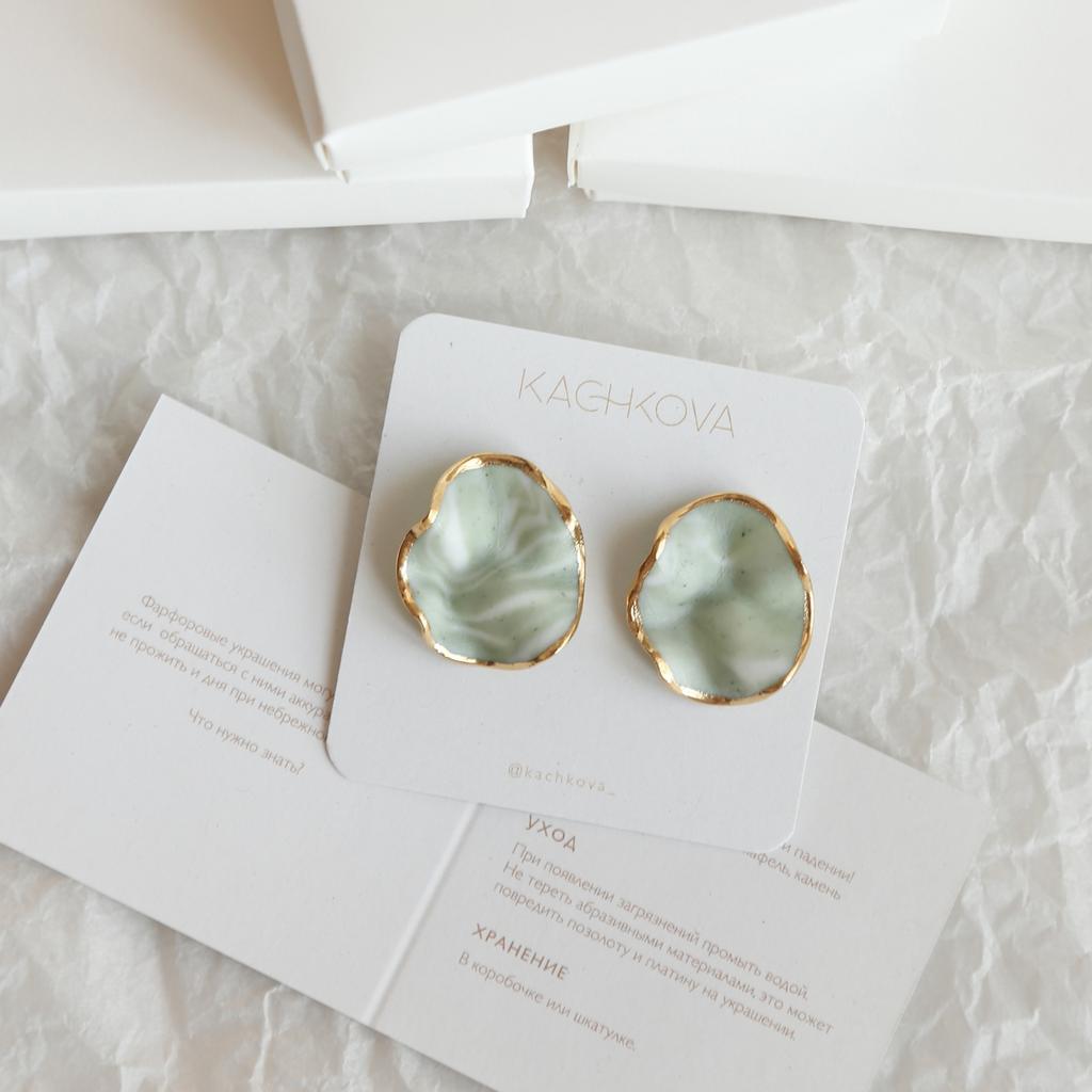 Серьги "Вдохновение" фисташка L