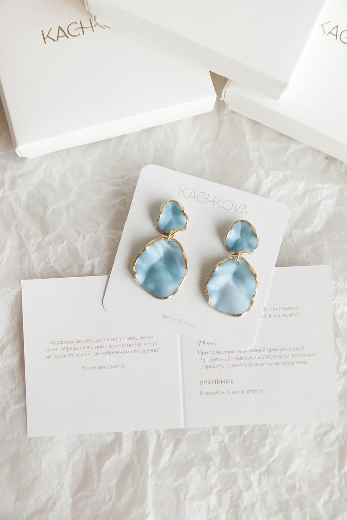 Серьги "Вдохновение" бирюза XL