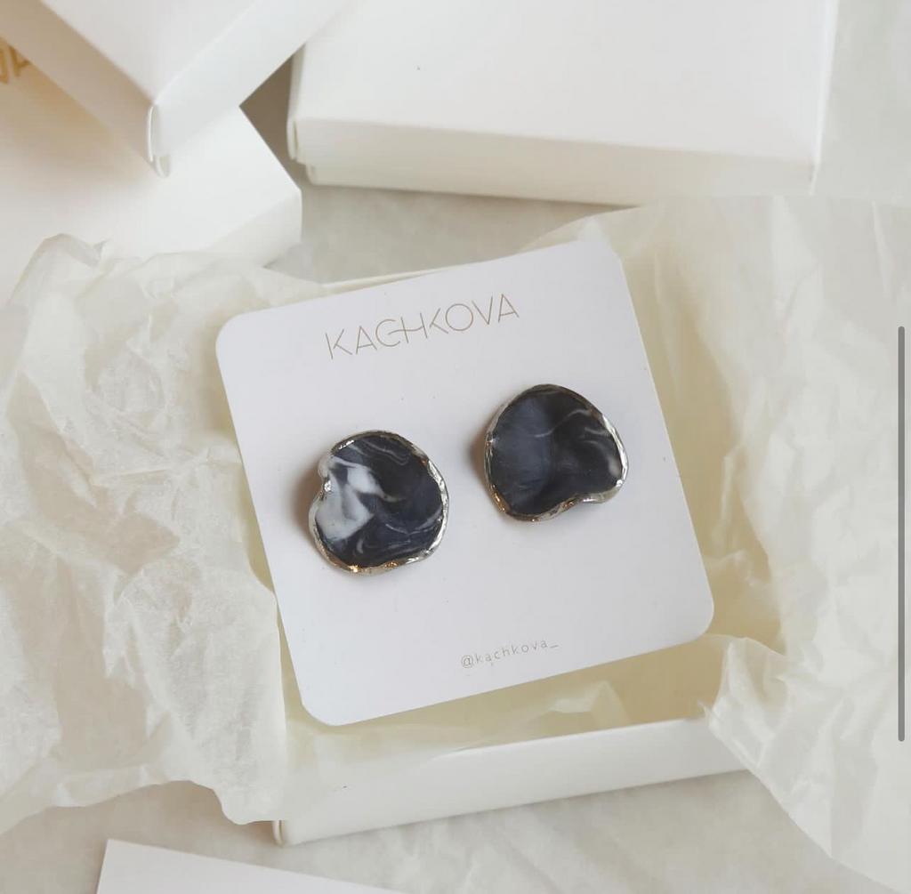 Серьги "Вдохновение" черный серебро S